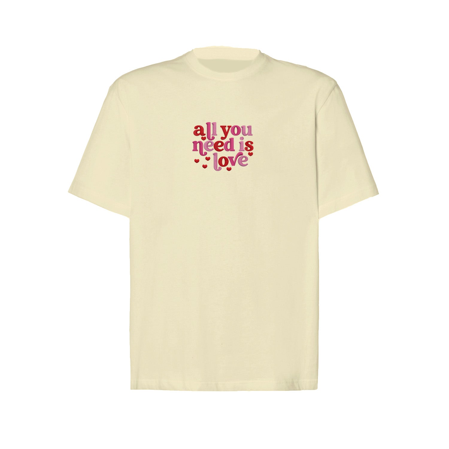 Koszulka z Haftem „All You Need Is Love” – ponadczasowe przesłanie Haft z radości - nadruki i haft na odzieży Warszawa