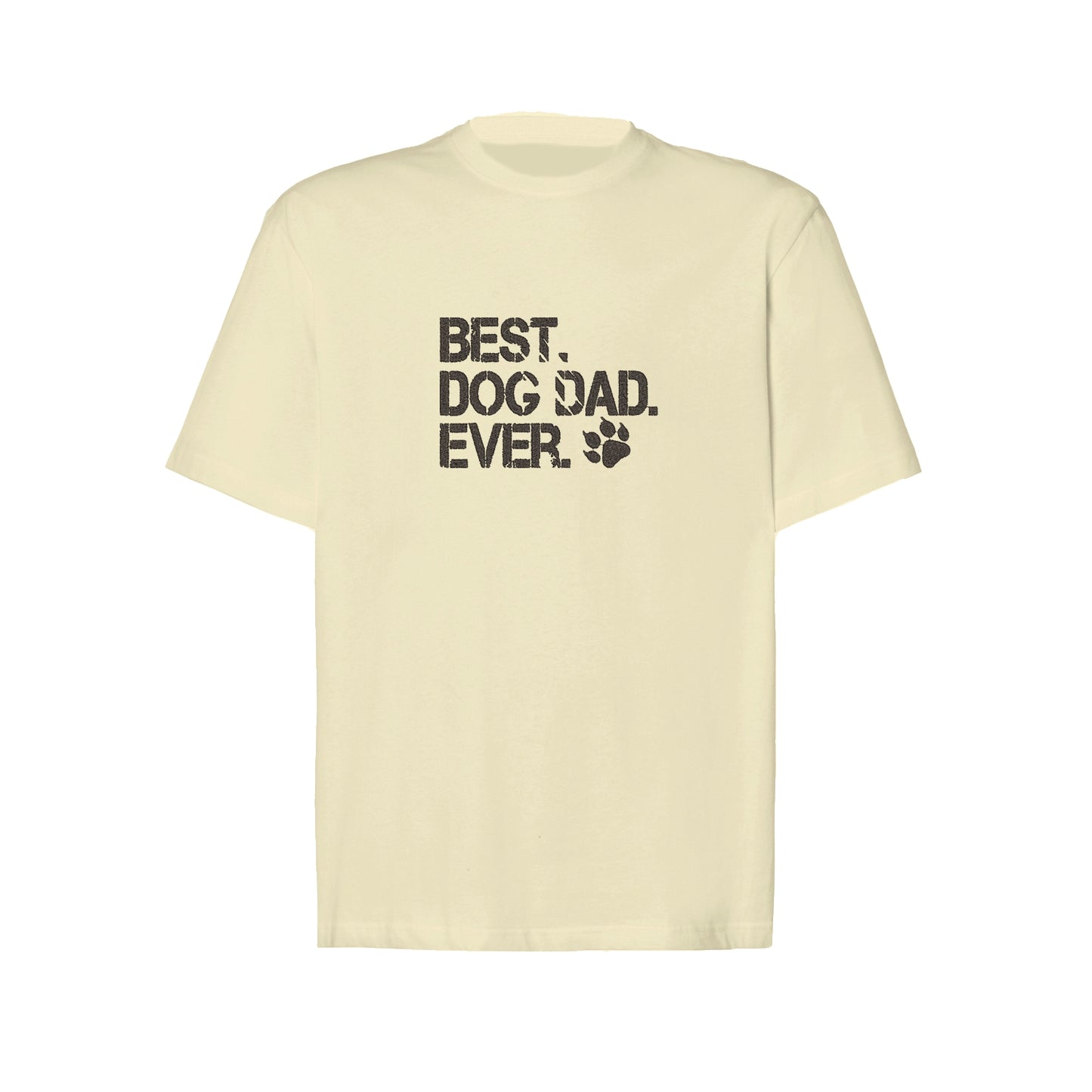 Koszulka „Best Dog Dad Ever 2” z haftem – prezent dla psiego taty, unisex, damska, oversize Haft z radości - nadruki i haft na odzieży Warszawa