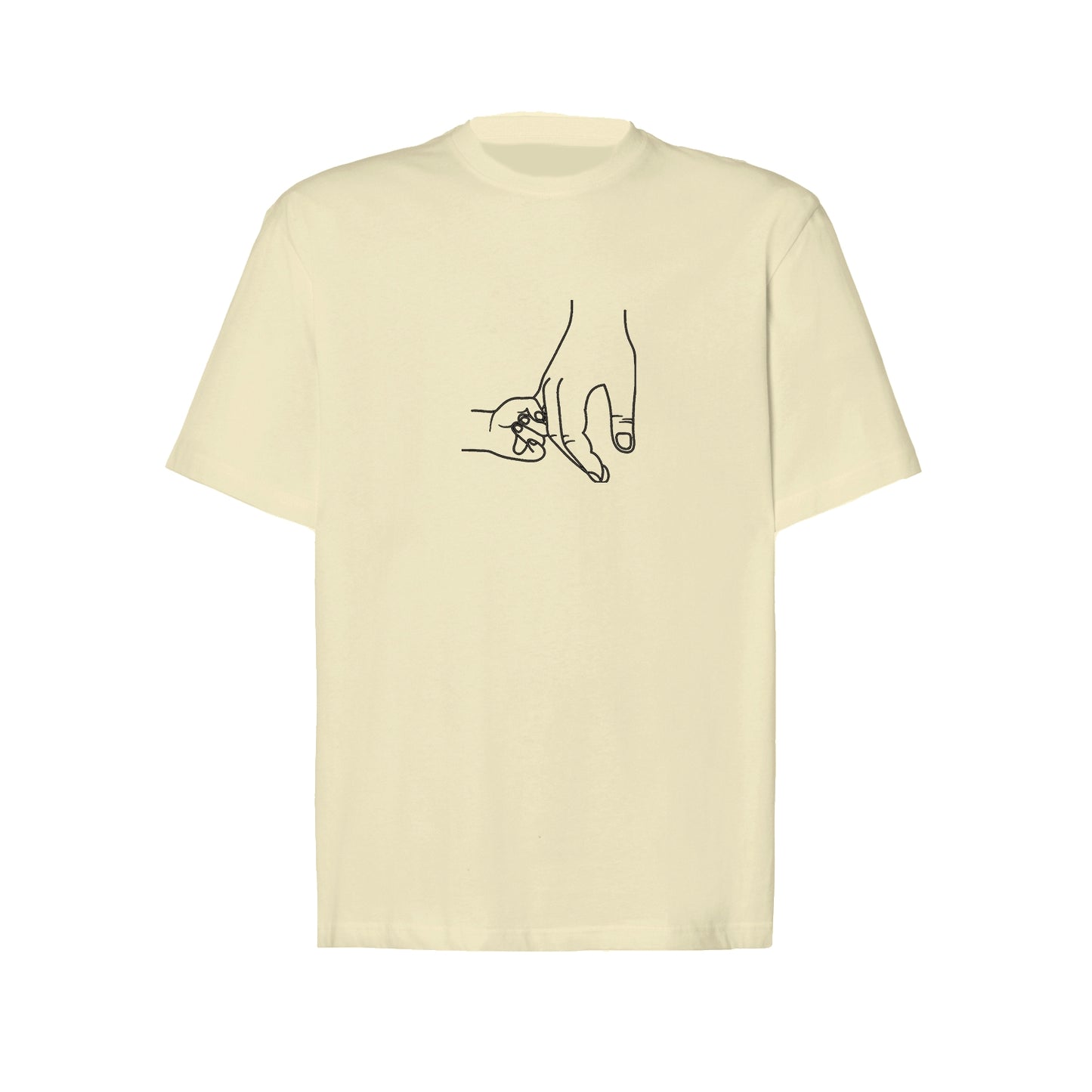 Koszulka „Dad and Baby Holding Hands”  z haftem – symbol więzi ojca i dziecka, unisex, damska, oversize Haft z radości - nadruki i haft na odzieży Warszawa