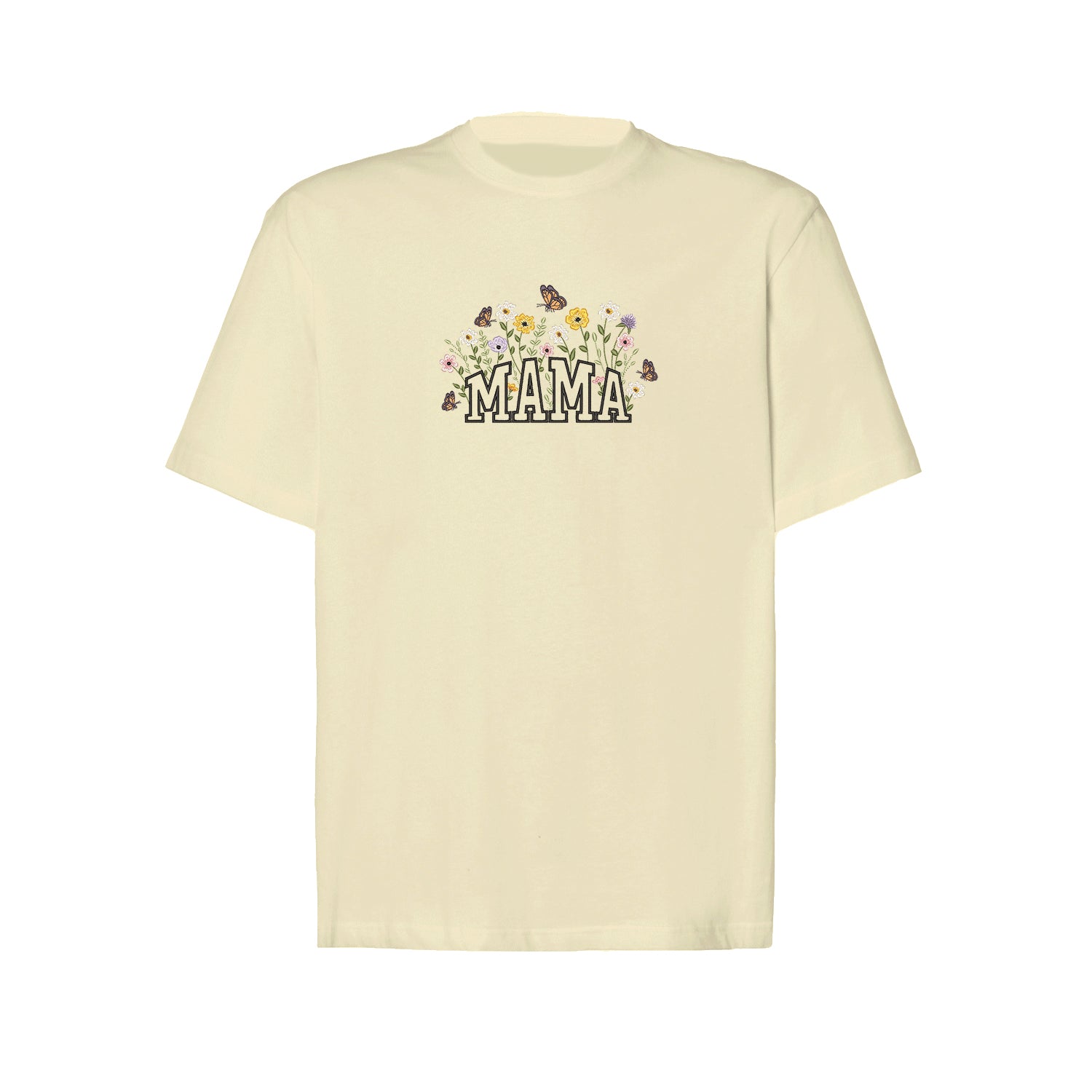 Koszulka Floral Mama – Haft komputerowy | Damska, Unisex, Oversize Haft z radości - nadruki i haft na odzieży Warszawa