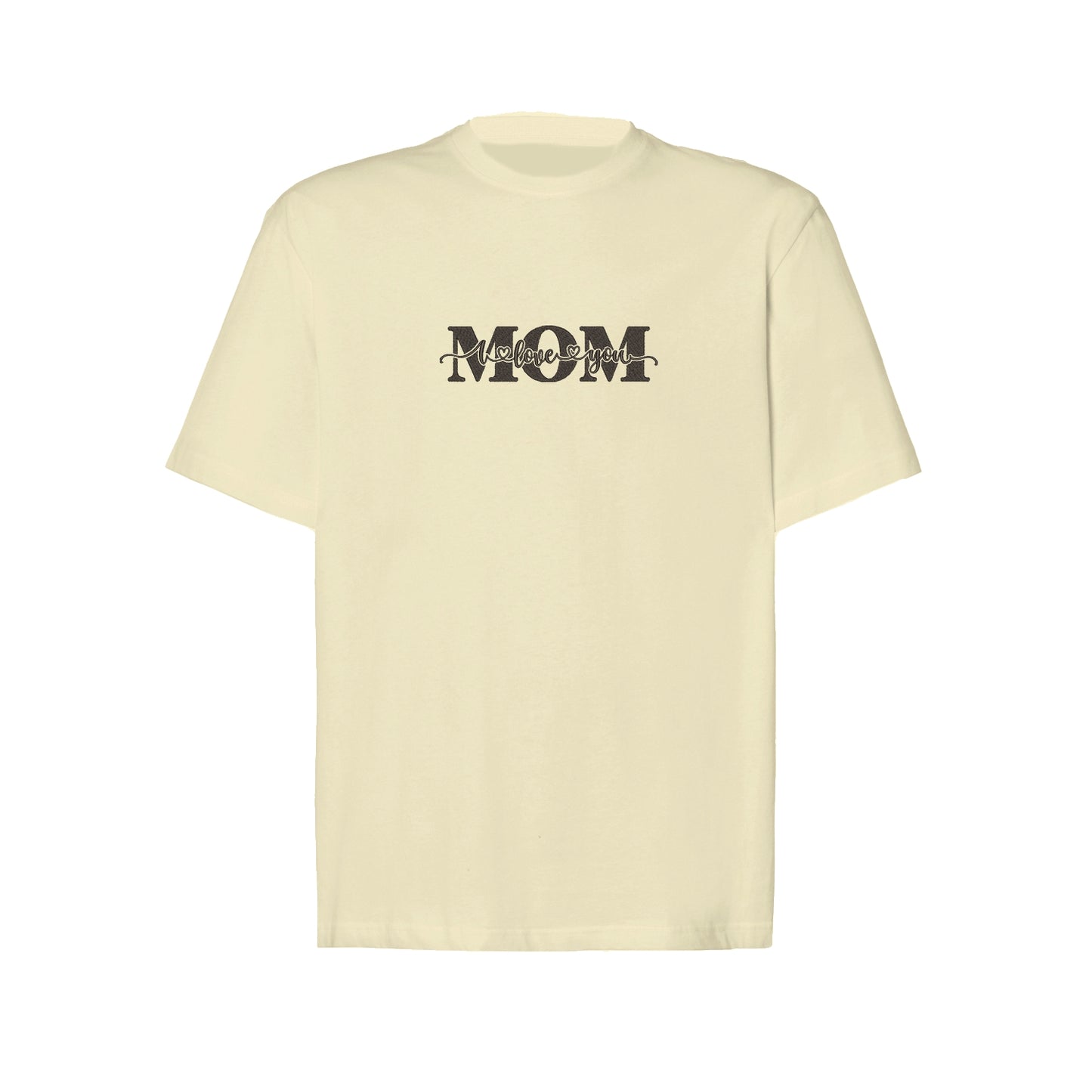 Koszulka z haftem „Mom Embroidery Design” – damska, unisex, oversize Haft z radości - nadruki i haft na odzieży Warszawa
