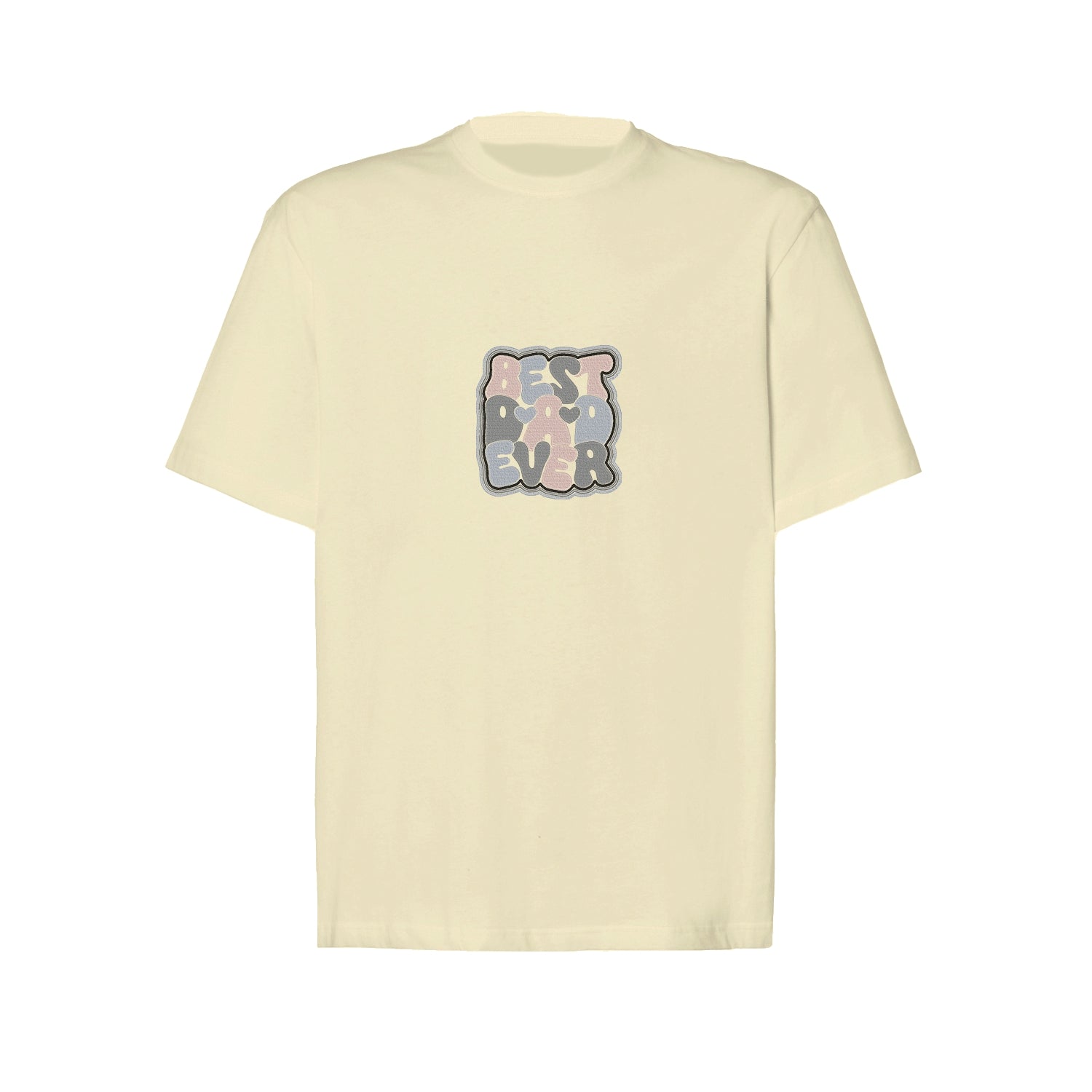 Koszulka oversize z haftem "Best Dad Ever 2" | Idealny prezent dla taty | Koszulka z napisem haftowanym Haft z radości