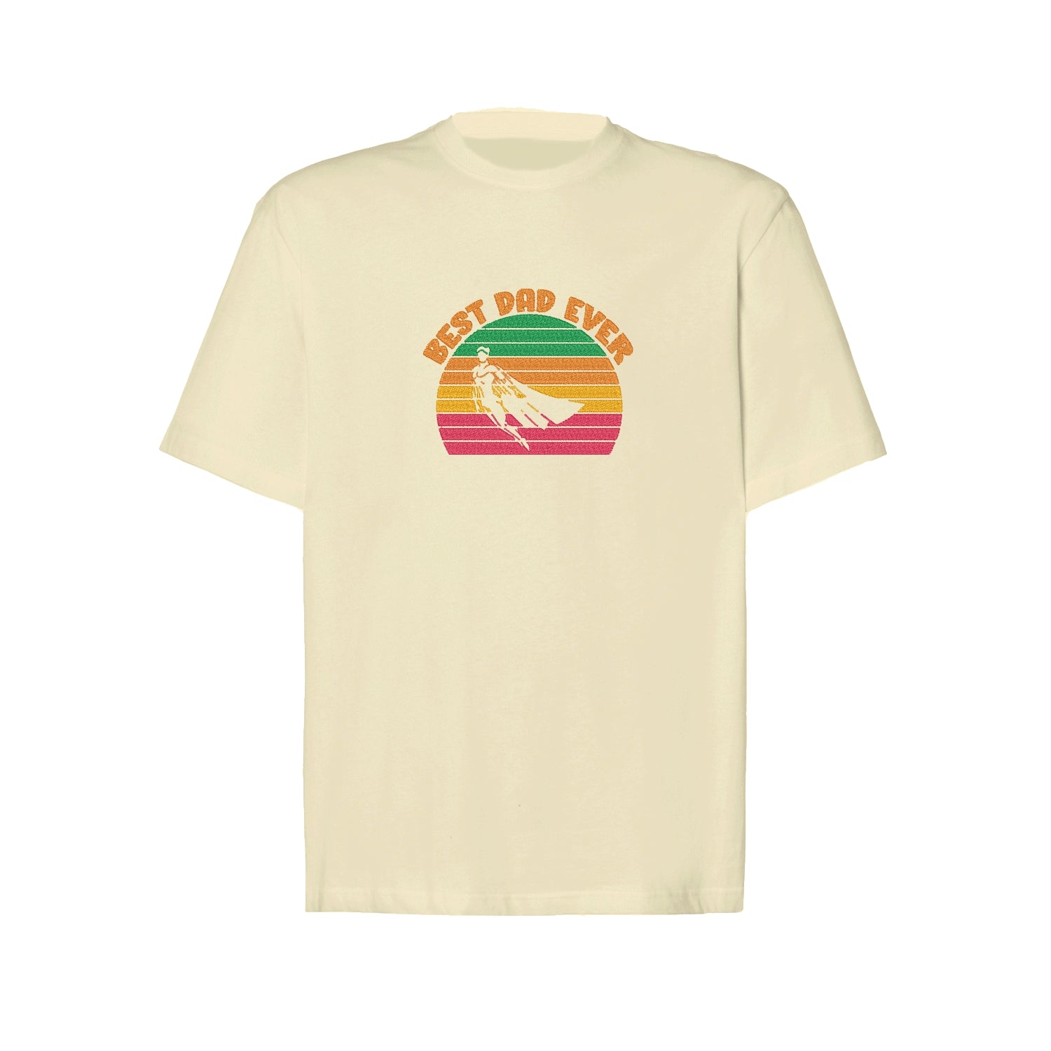 Koszulka oversize z haftem "Best Dad Ever Hero" | Prezent dla taty superbohatera | Koszulka dla najlepszego ojca Haft z radości