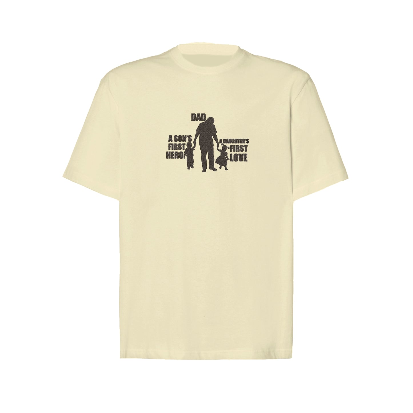 Koszulka oversize z haftem "Dad – A Son's First Hero, A Daughter's First Love"