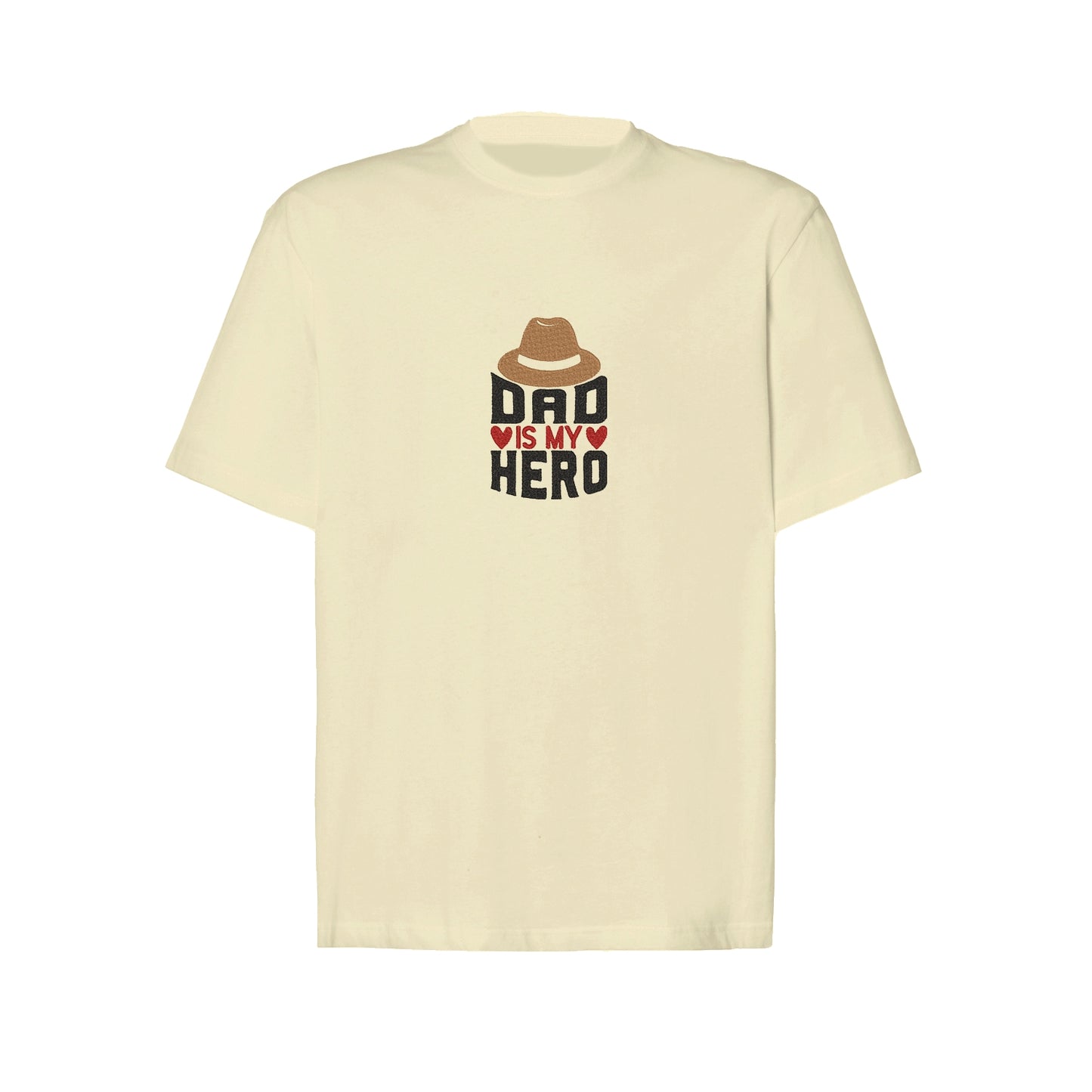 Koszulka oversize "Dad is My Hero" z haftem – prezent dla taty bohatera