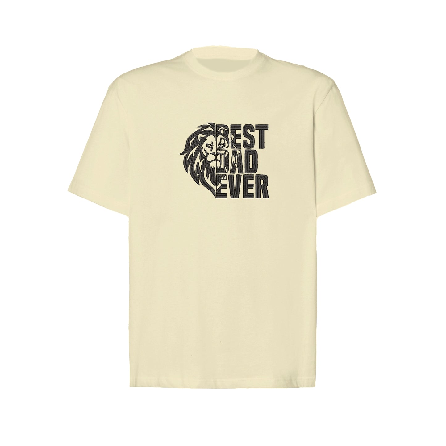 Koszulka oversize z haftem "Lion Best Dad Ever" – prezent dla silnego taty