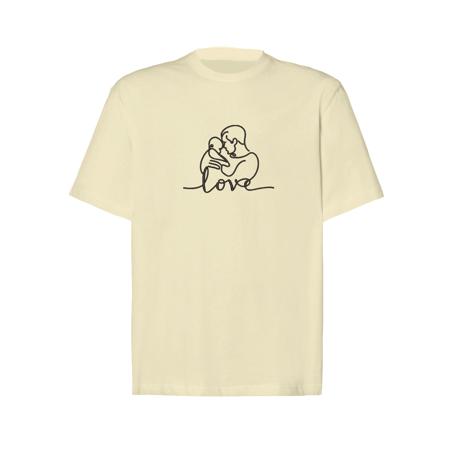 Koszulka oversize LOVE z haftem – Tata z dzieckiem | Prezent dla Taty Haft z radości