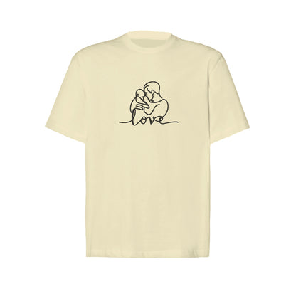 Koszulka oversize LOVE z haftem – Tata z dzieckiem | Prezent dla Taty Haft z radości