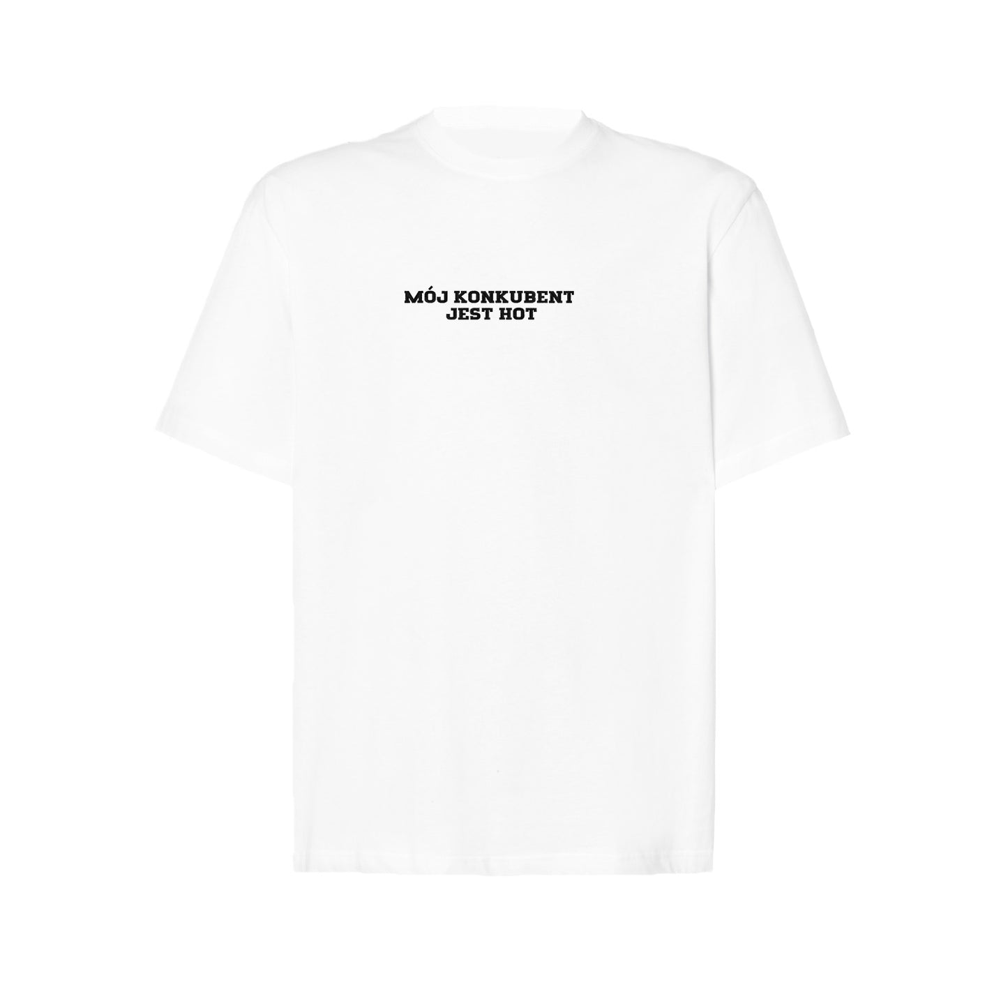 Koszulka z haftem "MÓJ KONKUBENT JEST HOT" – unisex, damska, oversize Haft z radości - nadruki i haft na odzieży Warszawa