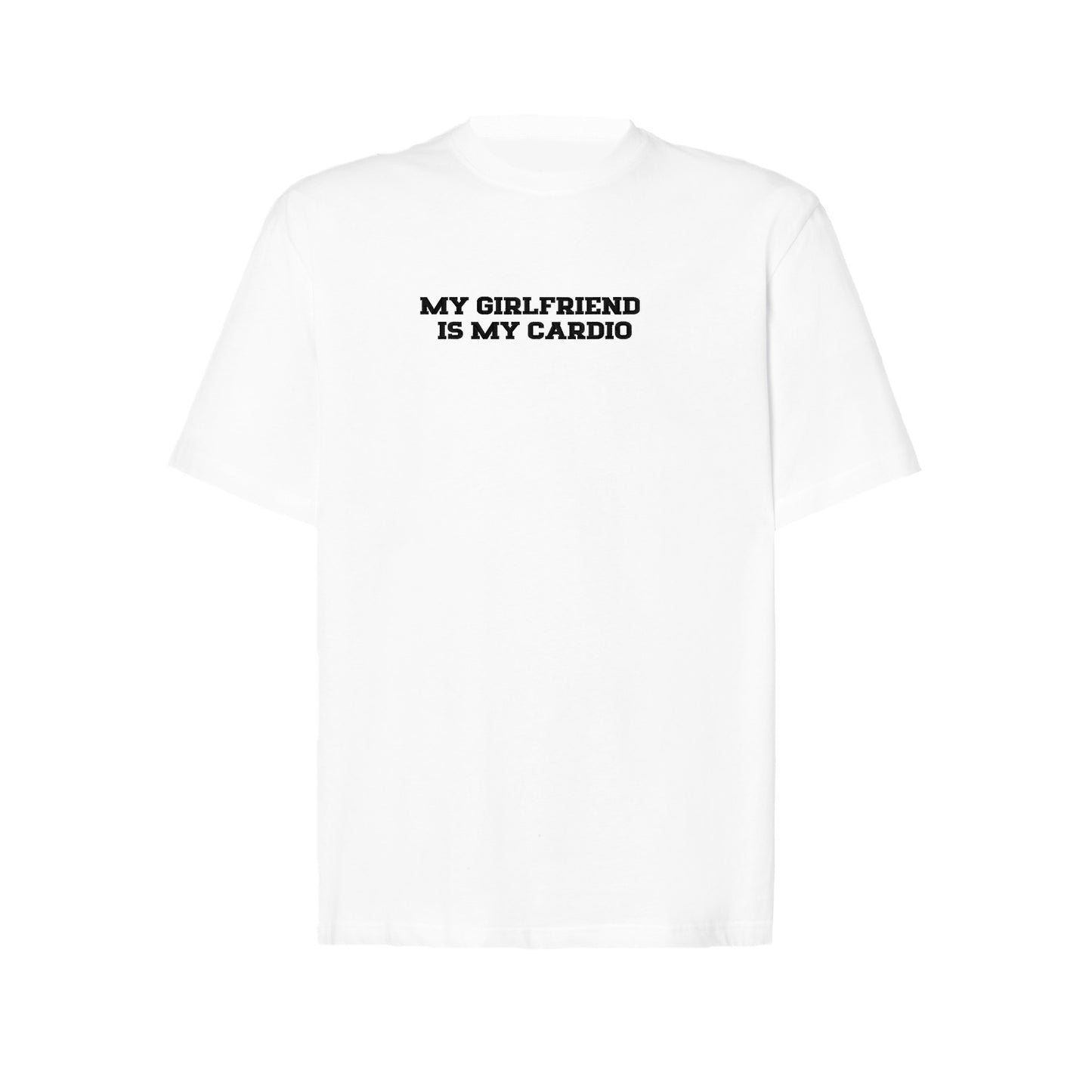 Koszulka z haftem "MY GIRLFRIEND IS MY CARDIO" – romantyczna, zabawna i trwała Haft z radości - nadruki i haft na odzieży Warszawa