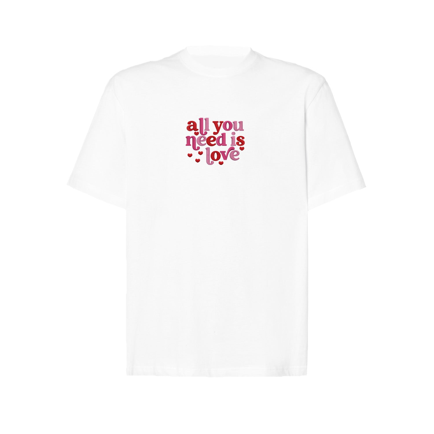 Koszulka z Haftem „All You Need Is Love” – ponadczasowe przesłanie Haft z radości - nadruki i haft na odzieży Warszawa
