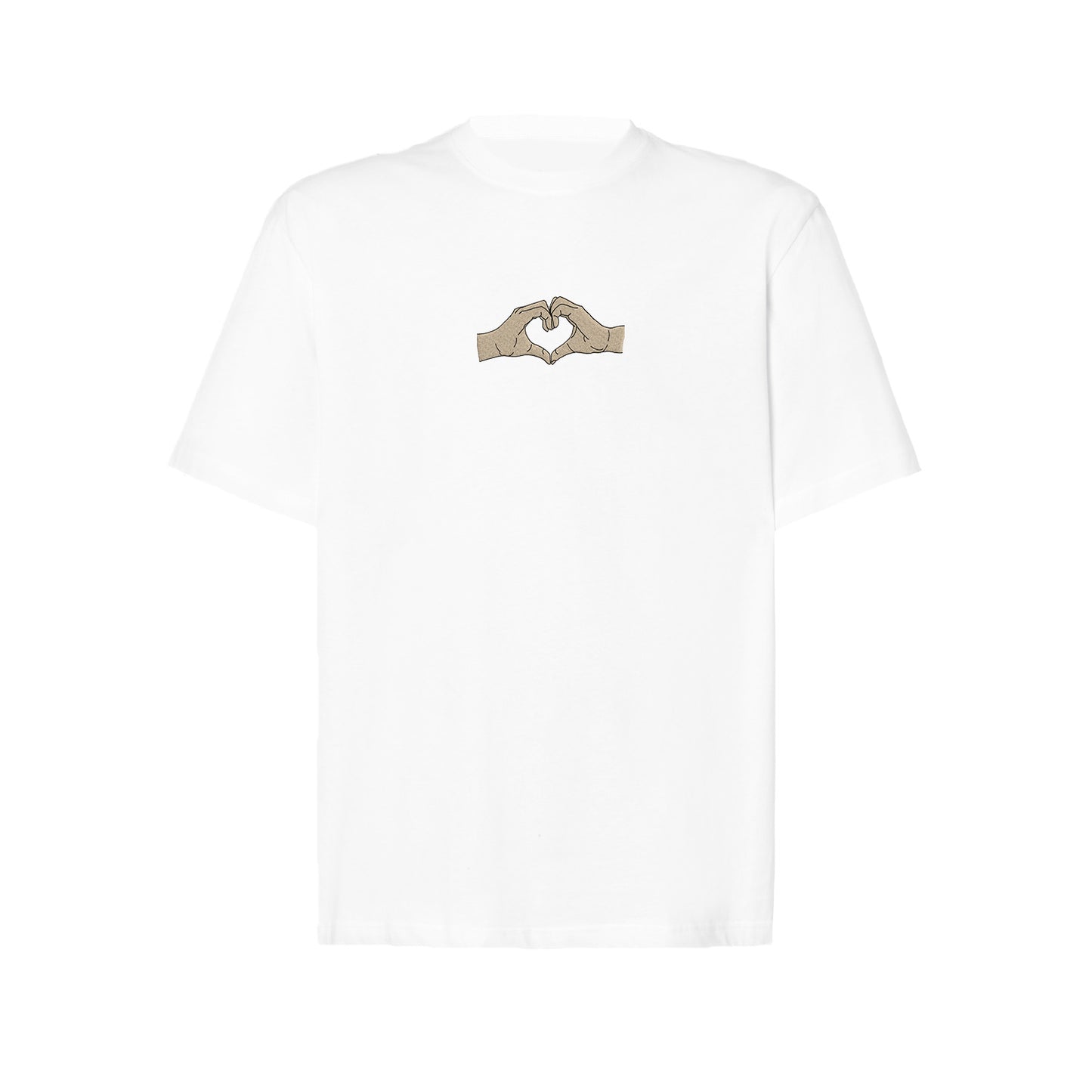 Koszulka z Haftem „Serce z dłoni” – symbol bliskości Haft z radości - nadruki i haft na odzieży Warszawa