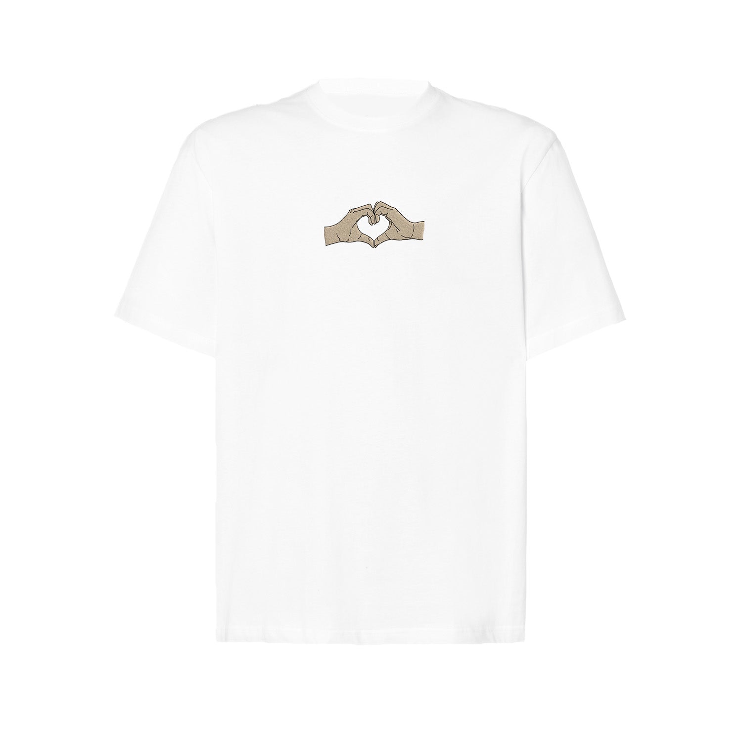 Koszulka z Haftem „Serce z dłoni” – symbol bliskości Haft z radości - nadruki i haft na odzieży Warszawa