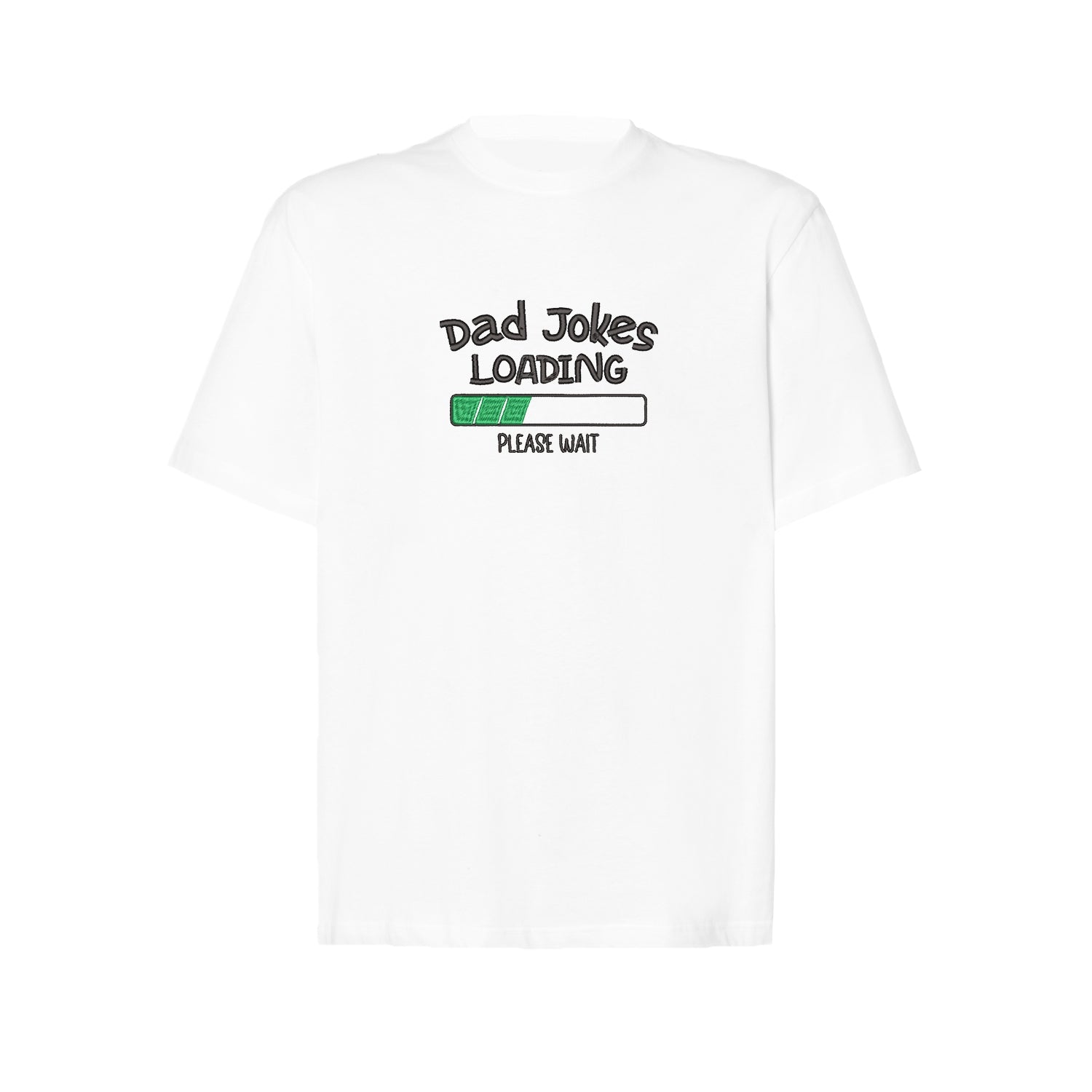 Koszulka oversize z haftem "Dad Jokes Embroidery" – dla taty z poczuciem humoru Haft z radości