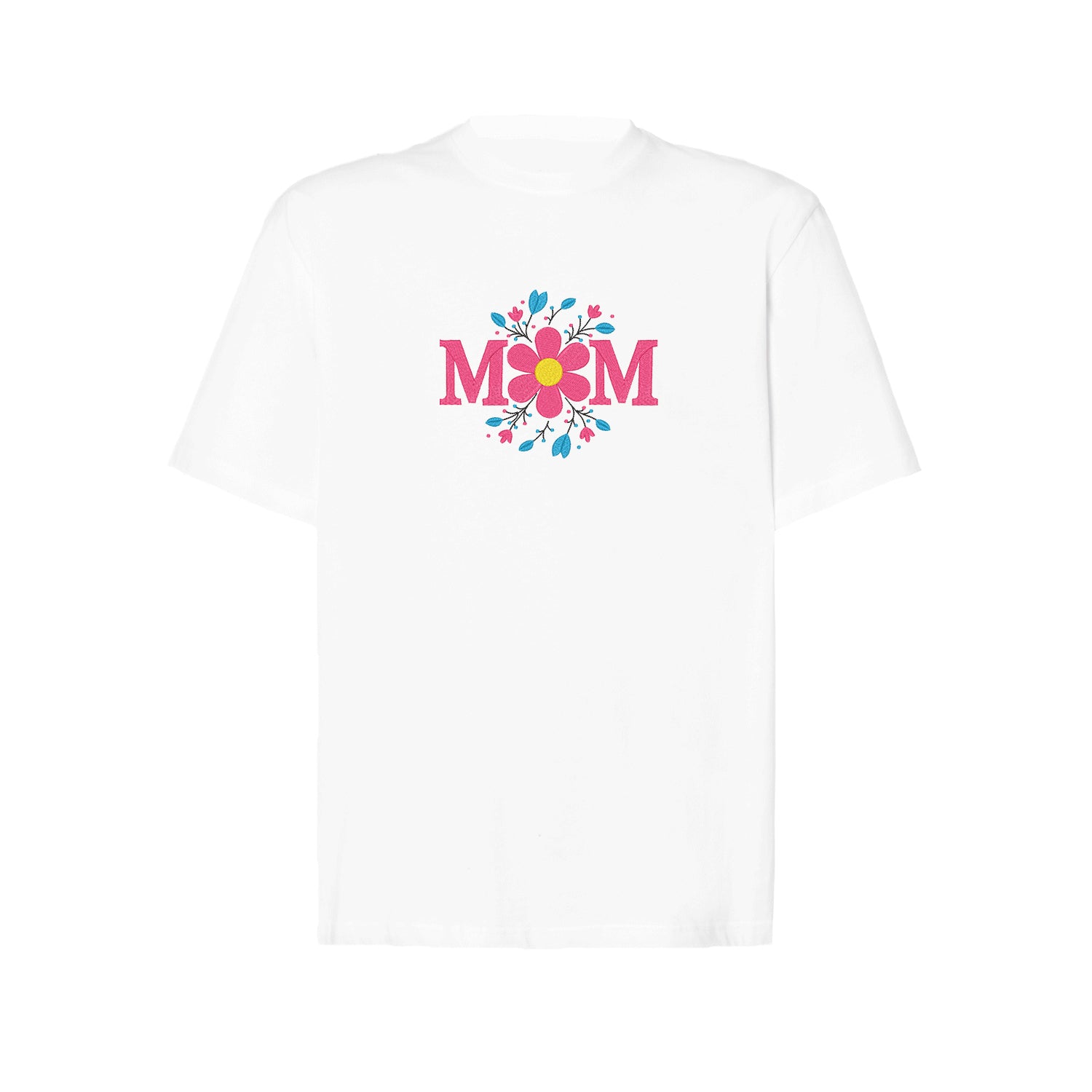 Koszulka Flower Mom – Haft komputerowy | Damska, Unisex, Oversize Haft z radości - nadruki i haft na odzieży Warszawa