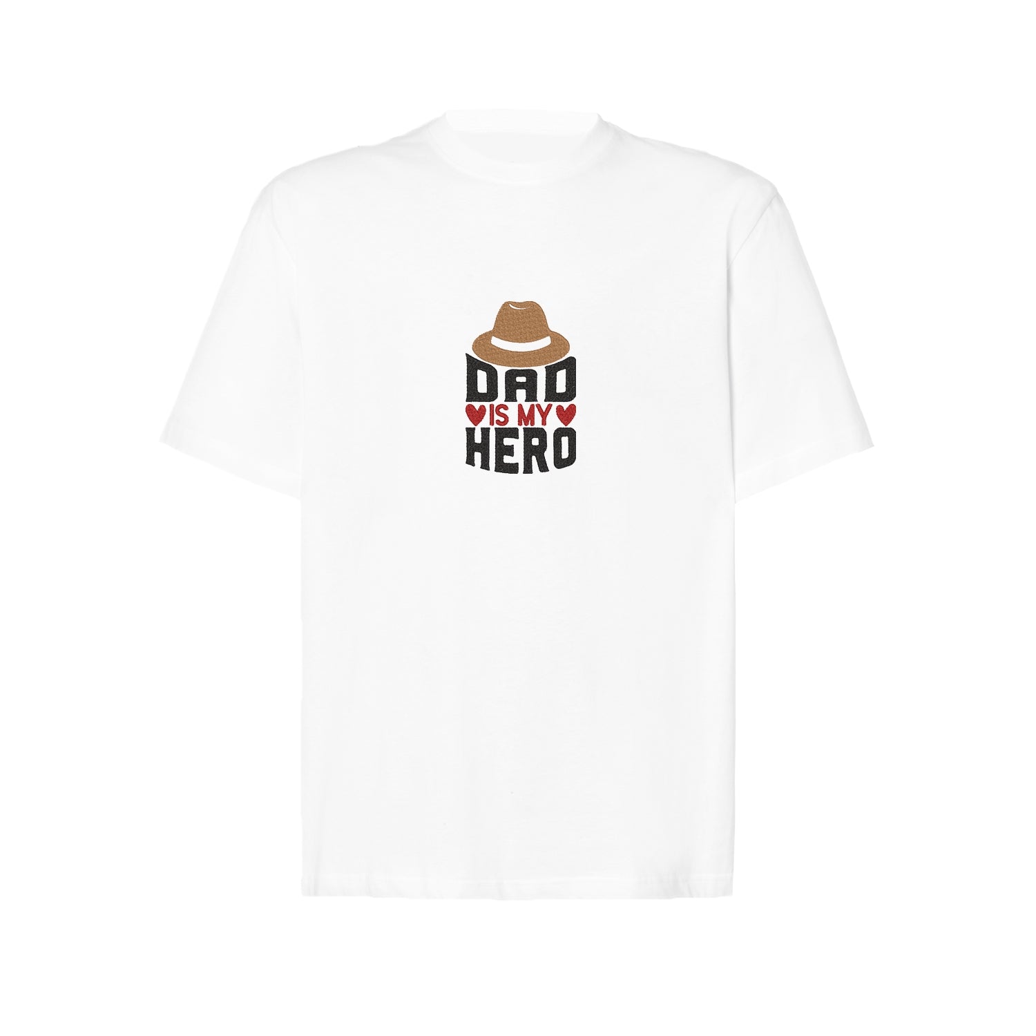 Koszulka oversize "Dad is My Hero" z haftem – prezent dla taty bohatera Haft z radości