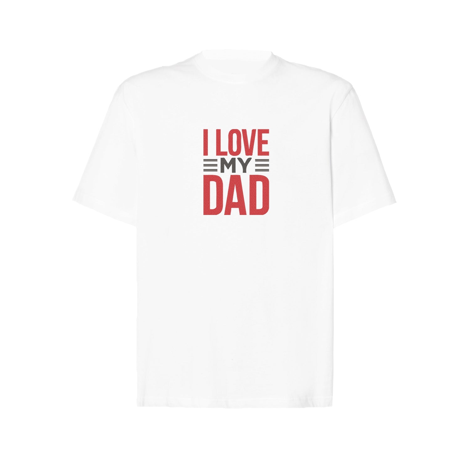 Koszulka oversize z haftem "I Love My Dad 2" – wyjątkowy prezent dla taty z serca Haft z radości