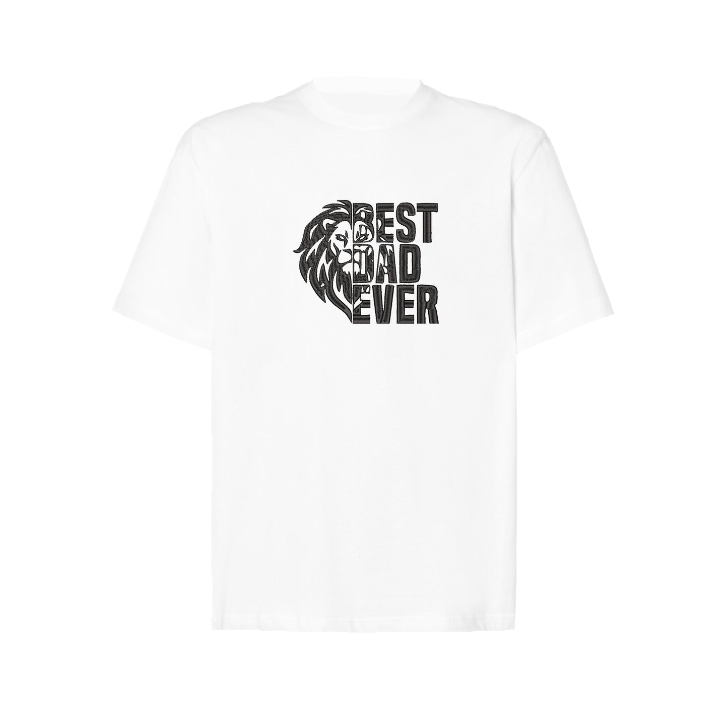 Koszulka oversize z haftem "Lion Best Dad Ever" – prezent dla silnego taty