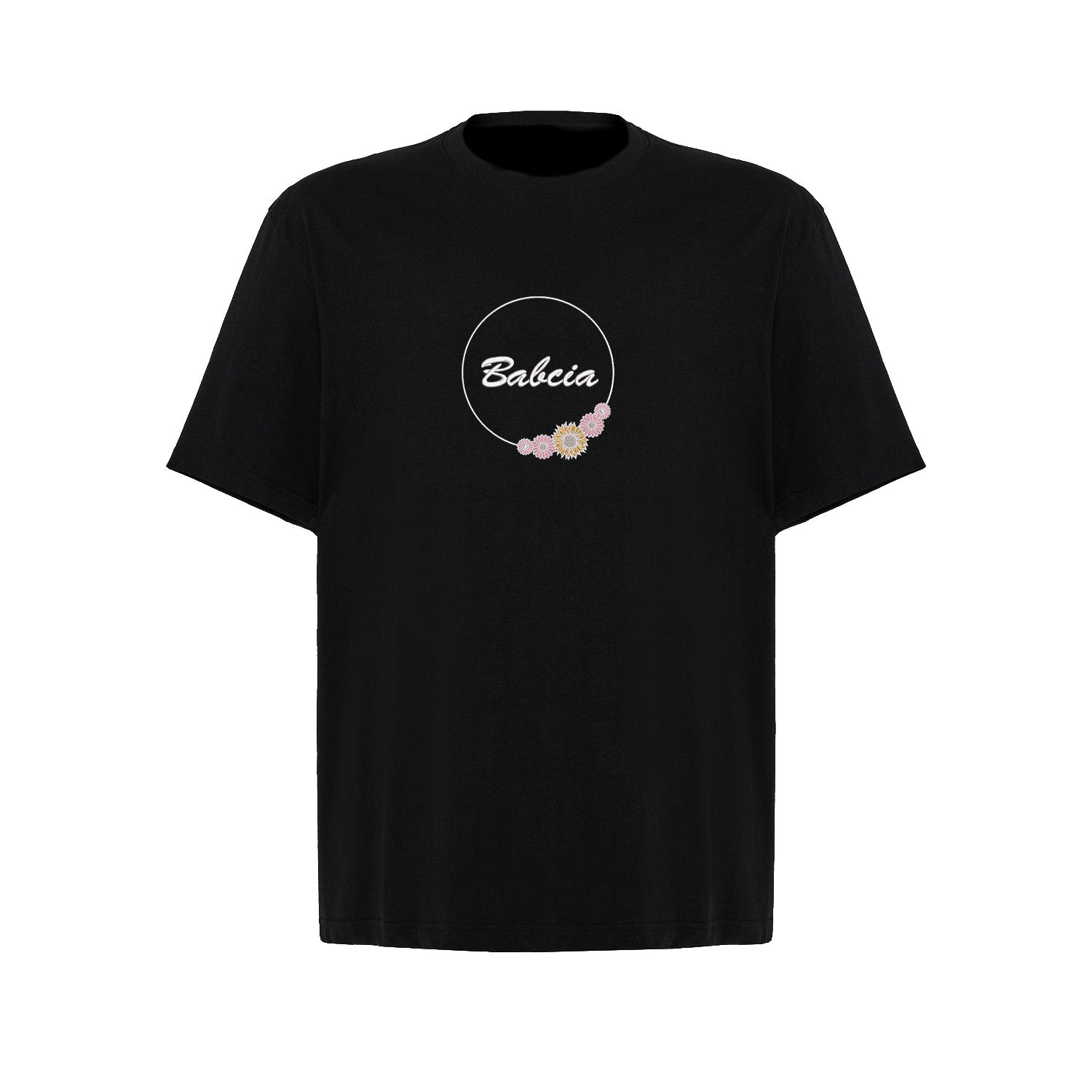 Babcia - koszulka z haftem w kwiatowym stylu dla Babci Haft z radości - nadruki i haft na odzieży Warszawa