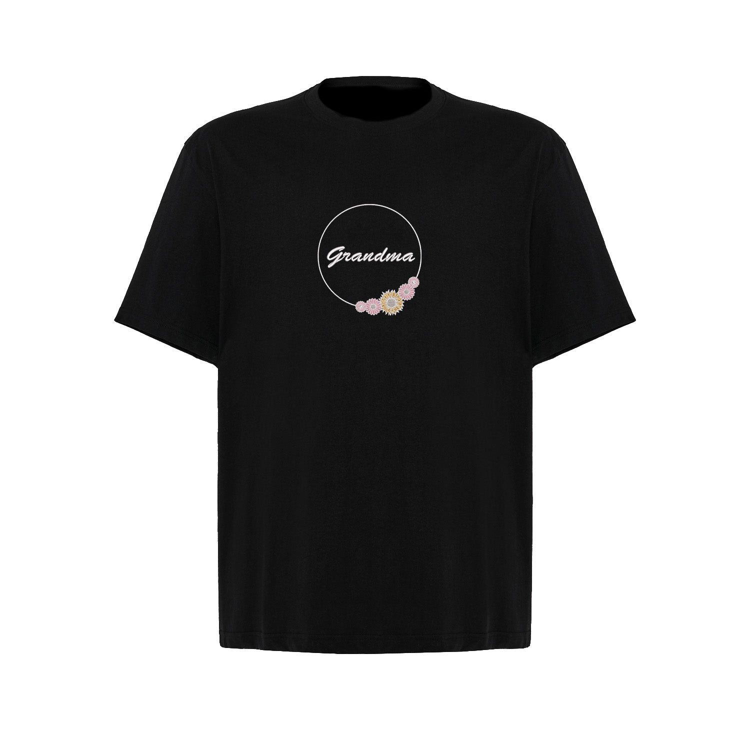 Koszulka Grandma Flower – haftowany motyw z kwiatami dla Babci Haft z radości - nadruki i haft na odzieży Warszawa