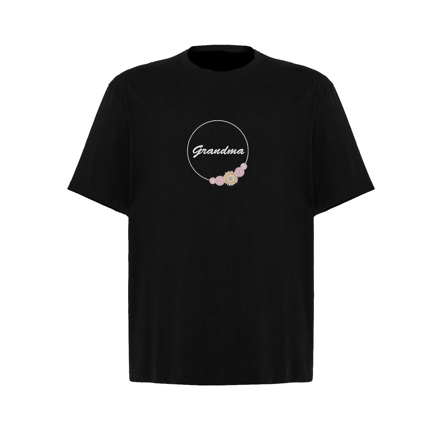 Koszulka Grandma Flower – haftowany motyw z kwiatami dla Babci Haft z radości - nadruki i haft na odzieży Warszawa
