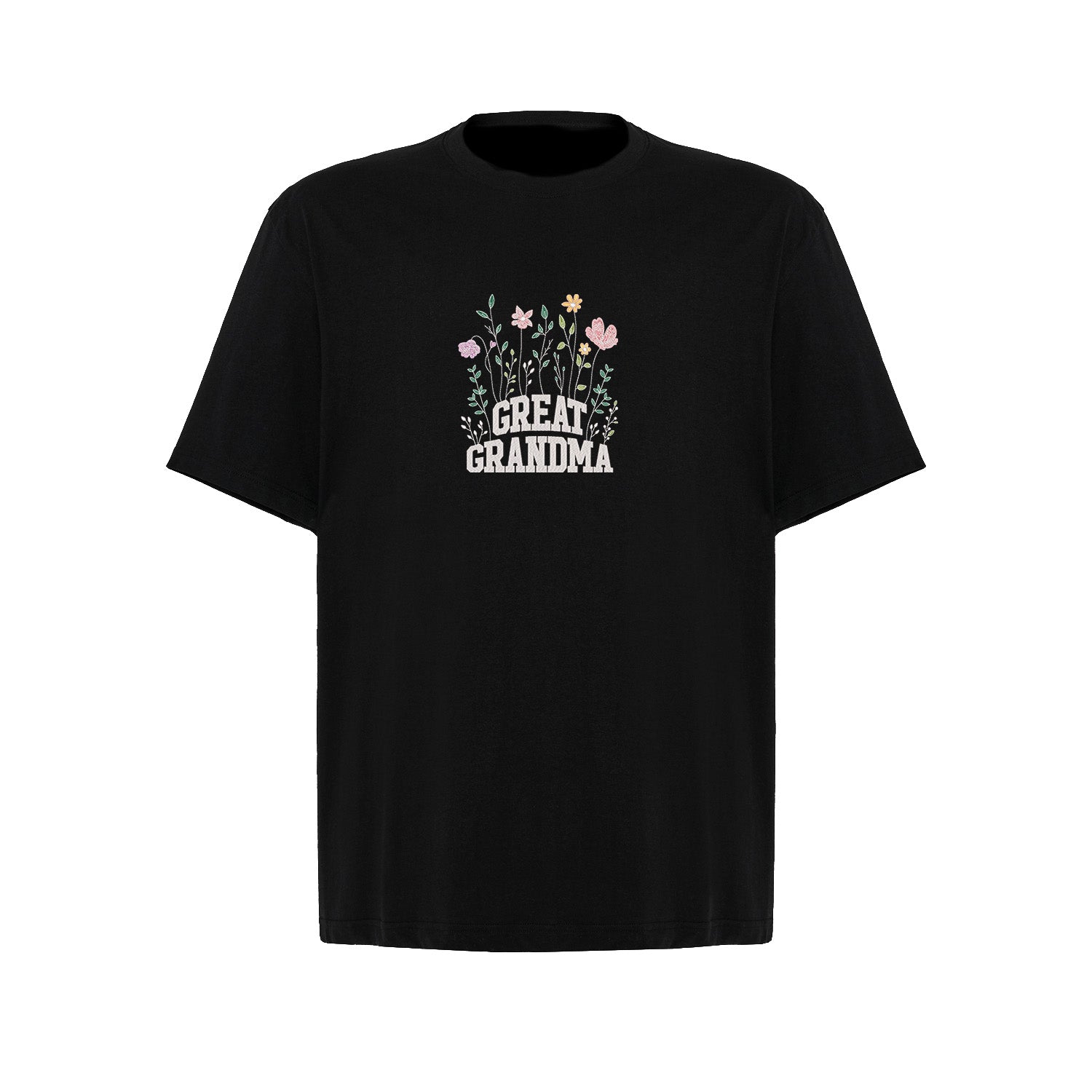 Koszulka Great Grandma – kwiatowy haft, idealny prezent dla prababci Haft z radości - nadruki i haft na odzieży Warszawa