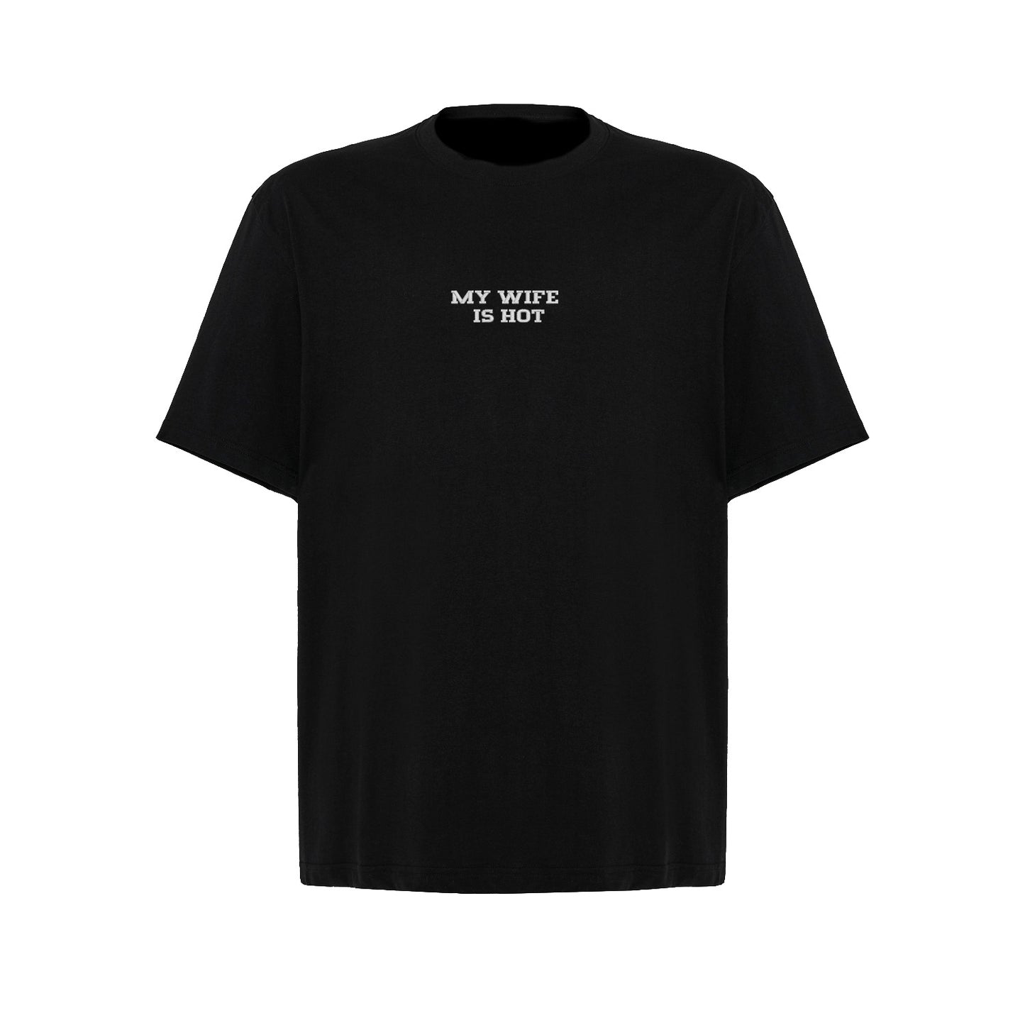 Koszulka z haftem "MY WIFE IS HOT" – unisex, damska, oversize Haft z radości - nadruki i haft na odzieży Warszawa