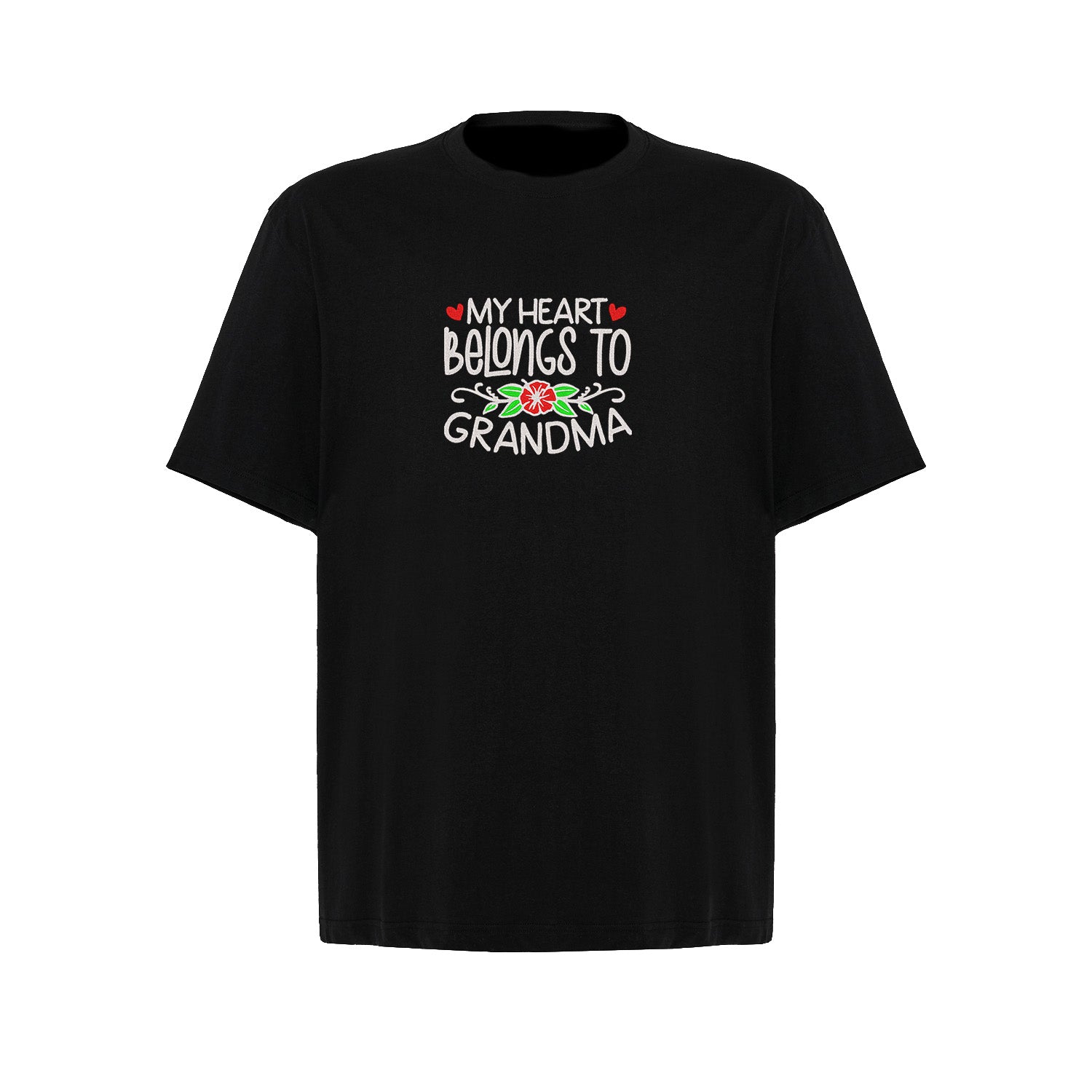 Koszulka My Heart Belongs to Grandma – haftowany prezent dla Babci Haft z radości - nadruki i haft na odzieży Warszawa