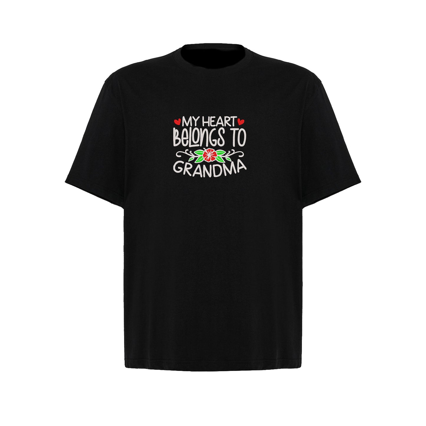 Koszulka My Heart Belongs to Grandma – haftowany prezent dla Babci Haft z radości - nadruki i haft na odzieży Warszawa
