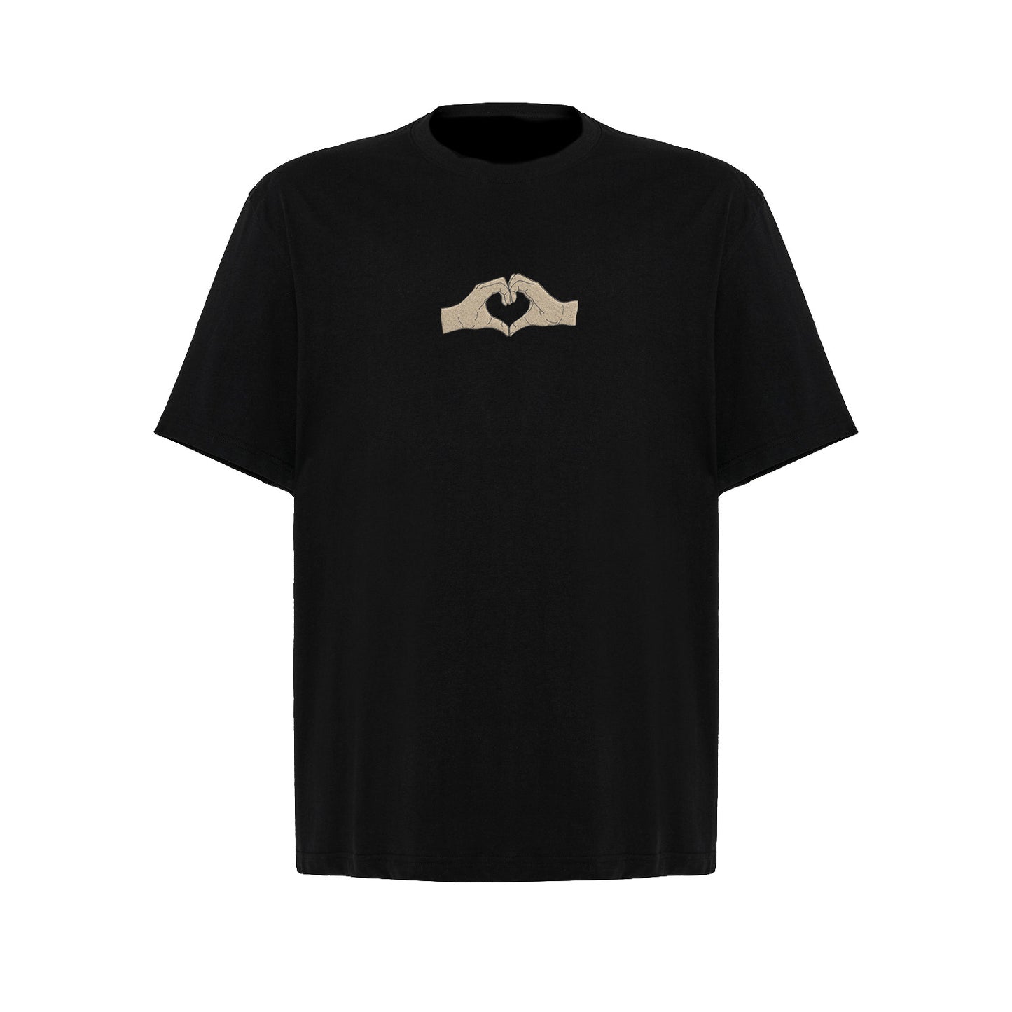 Koszulka z Haftem „Serce z dłoni” – symbol bliskości Haft z radości - nadruki i haft na odzieży Warszawa