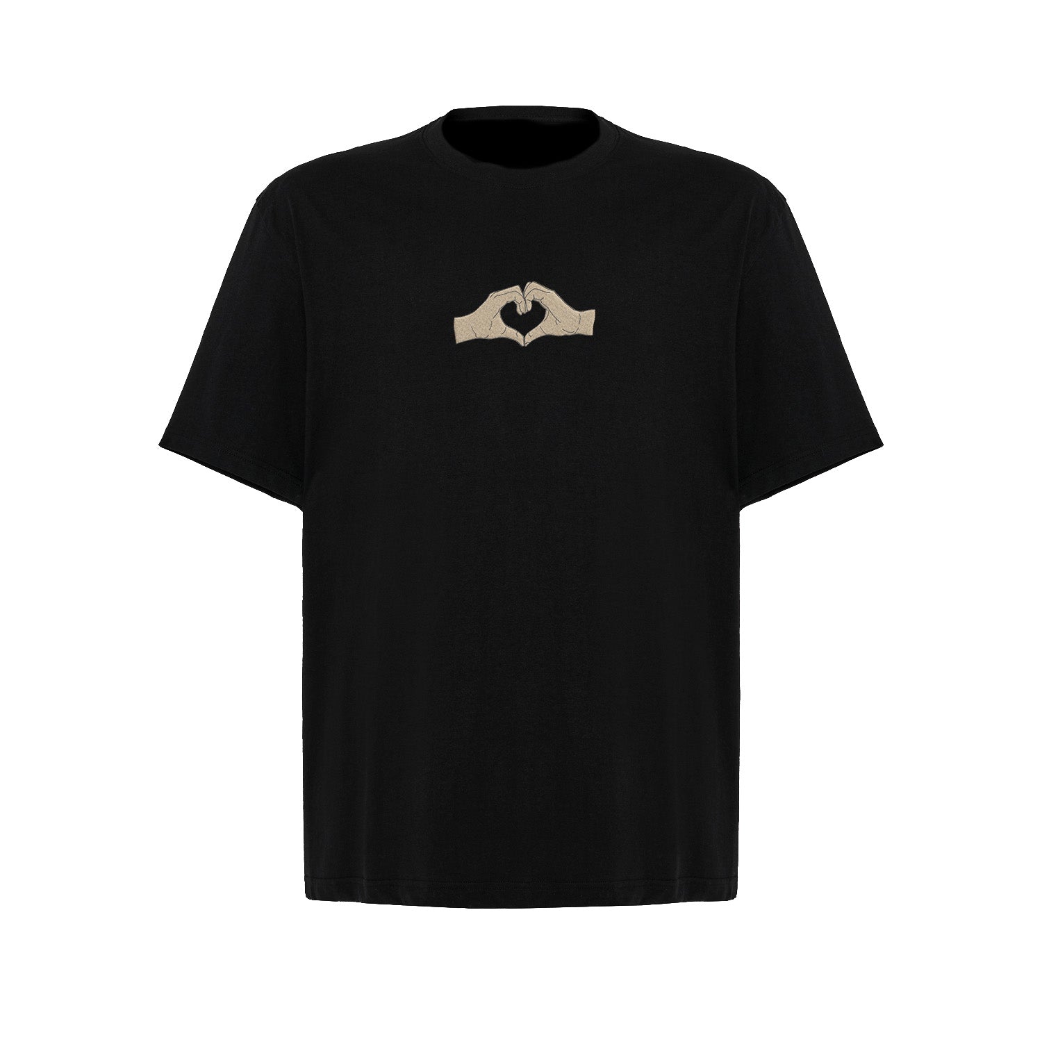 Koszulka z Haftem „Serce z dłoni” – symbol bliskości Haft z radości - nadruki i haft na odzieży Warszawa