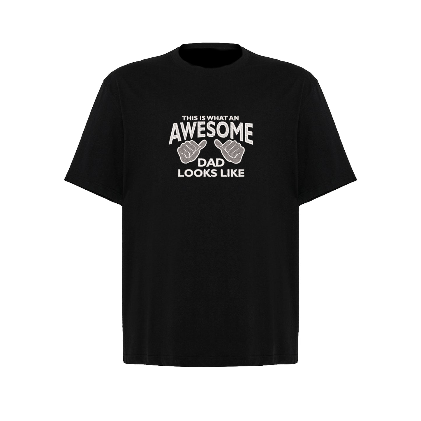 Koszulka oversize z haftem "Awesome Dad" | Stylowy prezent dla taty | Wysokiej jakości haft komputerowy