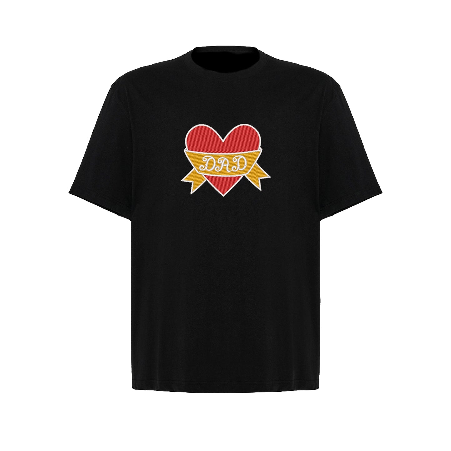 Koszulka oversize "Dad Heart Tattoo" z haftem – klasyczny wzór dla taty z charakterem