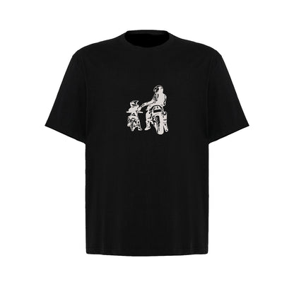 Koszulka oversize z haftem "Dad and Son" – idealny prezent dla taty i syna Haft z radości