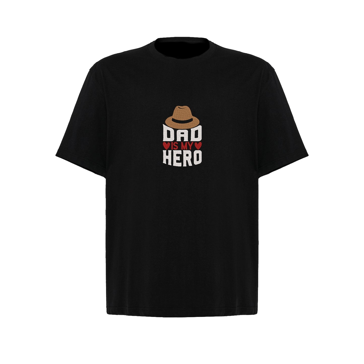 Koszulka oversize "Dad is My Hero" z haftem – prezent dla taty bohatera