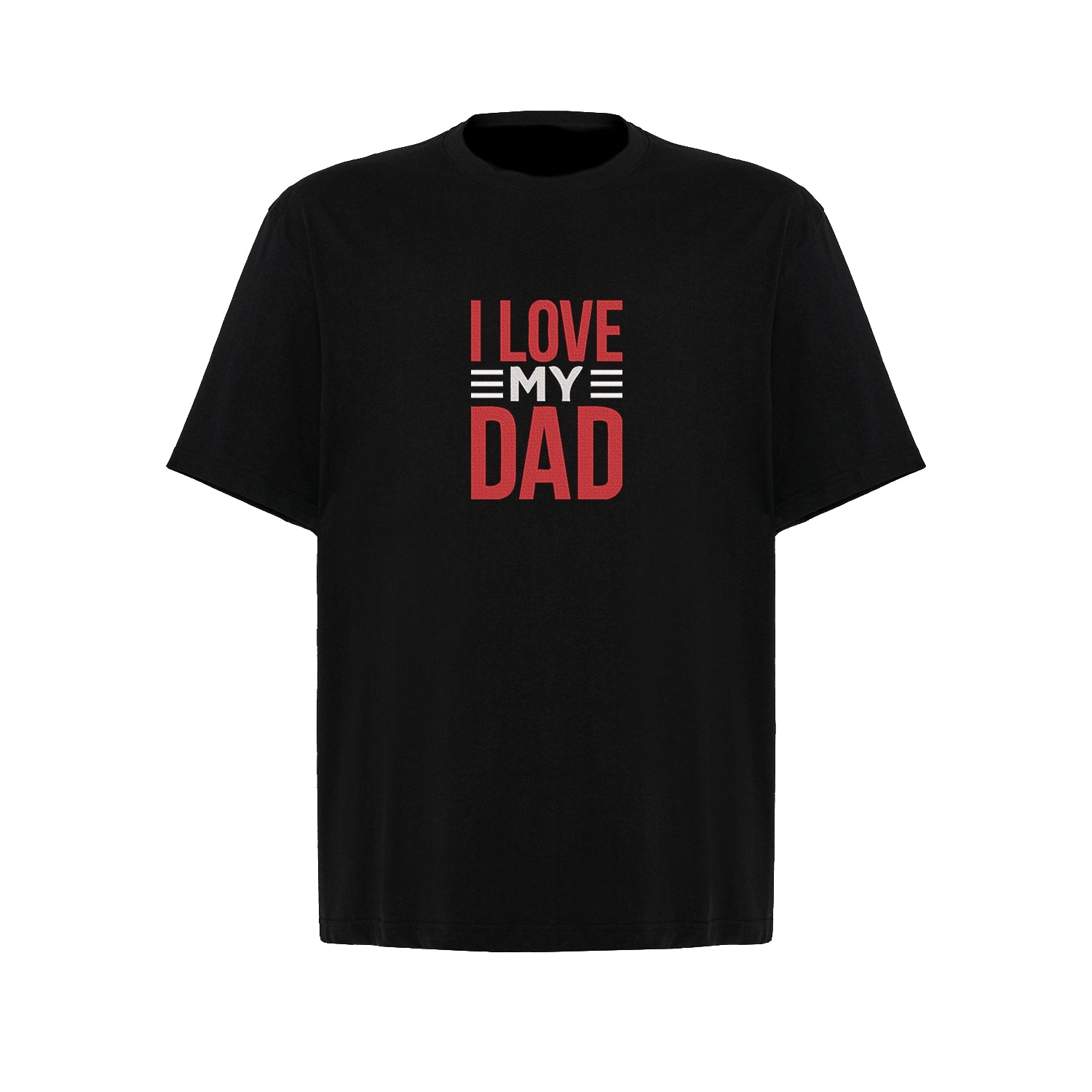 Koszulka oversize z haftem "I Love My Dad 2" – wyjątkowy prezent dla taty z serca Haft z radości