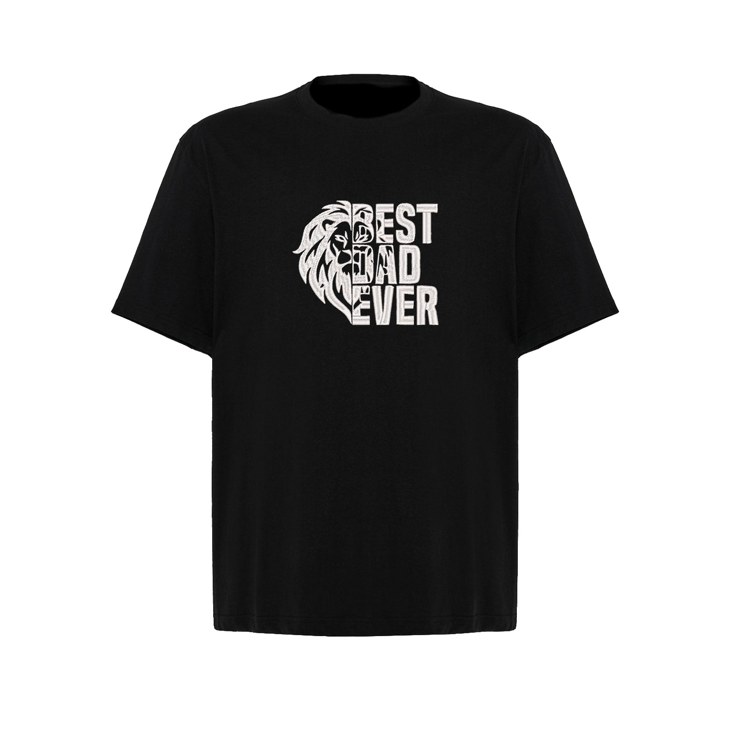 Koszulka oversize z haftem "Lion Best Dad Ever" – prezent dla silnego taty