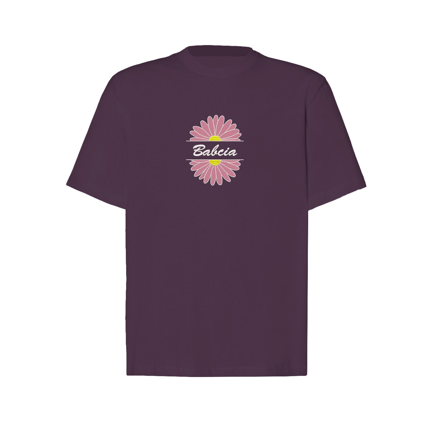 Babcia – koszulka z haftem stokrotki dla Babci Haft z radości - nadruki i haft na odzieży Warszawa