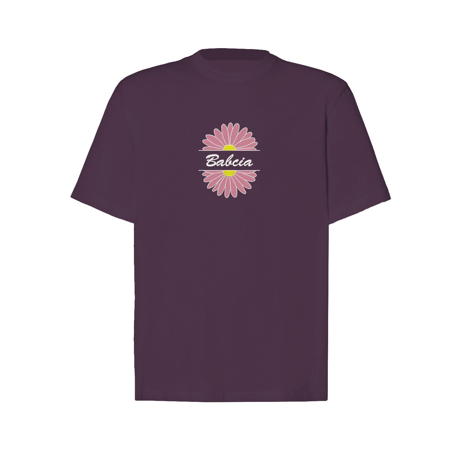 Babcia – koszulka z haftem stokrotki dla Babci Haft z radości - nadruki i haft na odzieży Warszawa