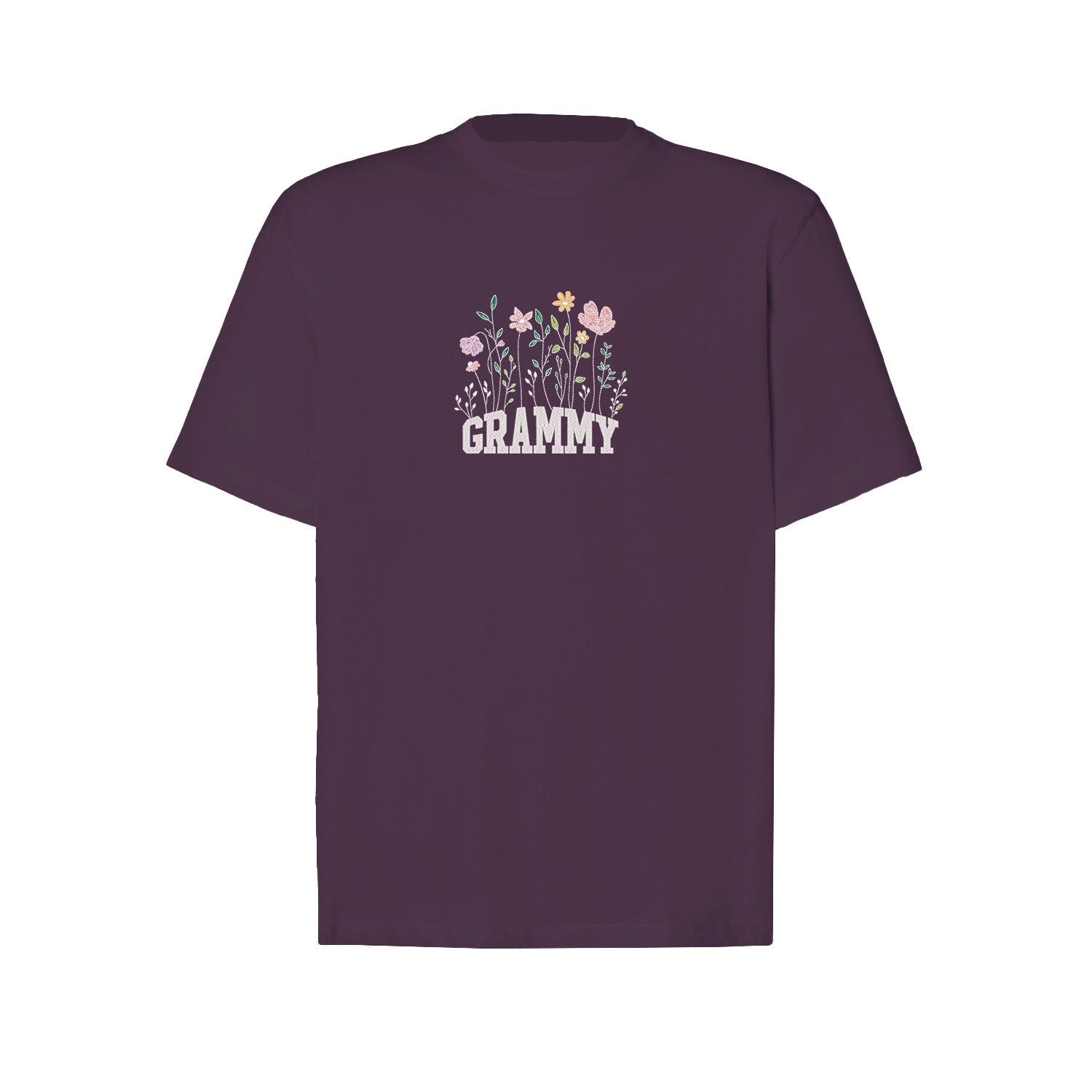 Koszulka z haftem Floral Grammy – kwiatowy prezent dla Babci Haft z radości - nadruki i haft na odzieży Warszawa