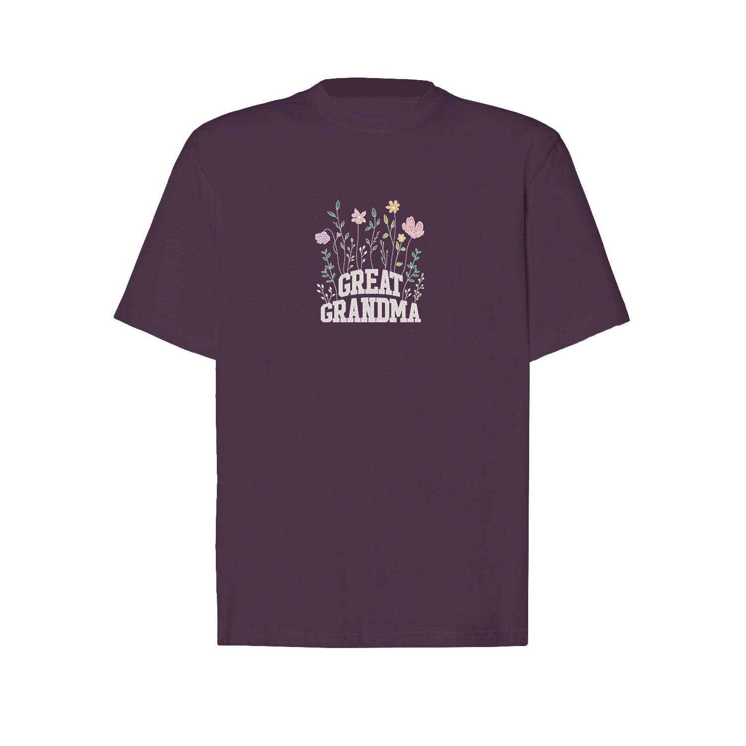 Koszulka Great Grandma – kwiatowy haft, idealny prezent dla prababci Haft z radości - nadruki i haft na odzieży Warszawa