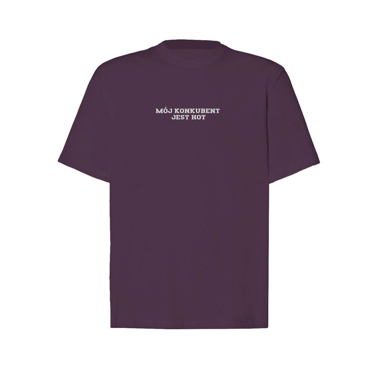 Koszulka z haftem "MÓJ KONKUBENT JEST HOT" – unisex, damska, oversize Haft z radości - nadruki i haft na odzieży Warszawa