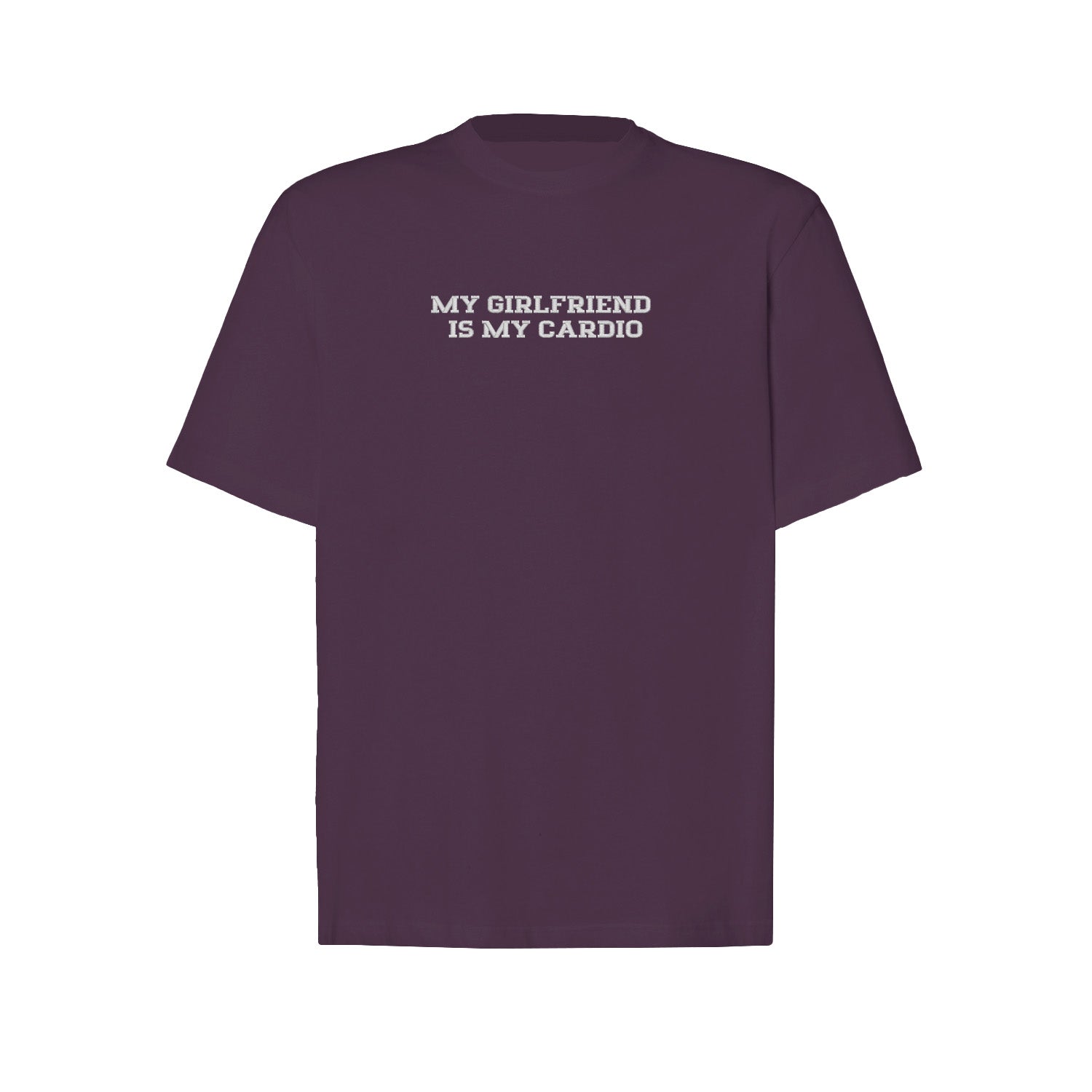 Koszulka z haftem "MY GIRLFRIEND IS MY CARDIO" – romantyczna, zabawna i trwała Haft z radości - nadruki i haft na odzieży Warszawa