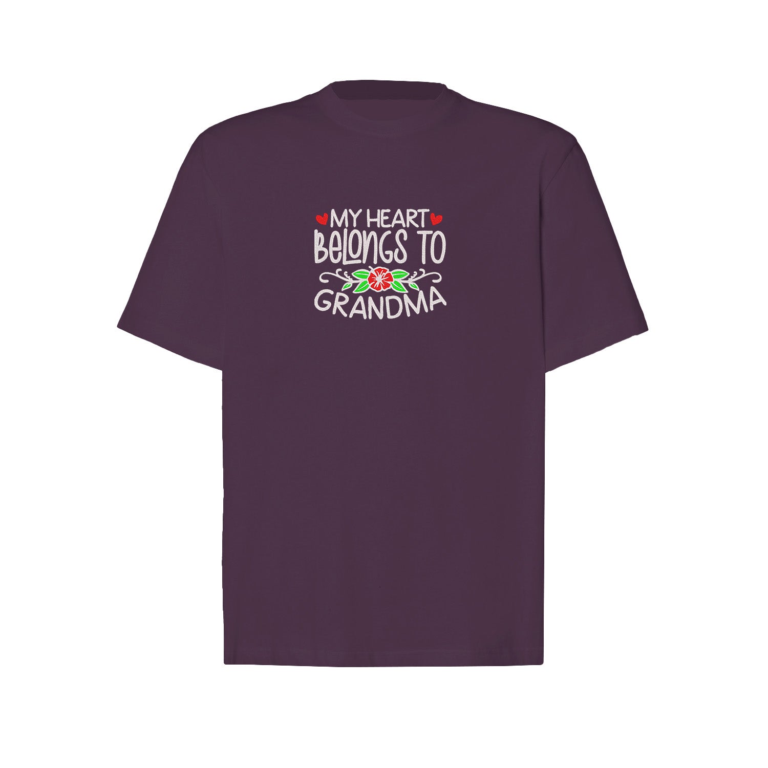 Koszulka My Heart Belongs to Grandma – haftowany prezent dla Babci Haft z radości - nadruki i haft na odzieży Warszawa