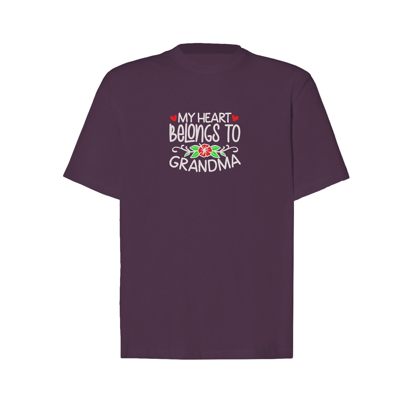 Koszulka My Heart Belongs to Grandma – haftowany prezent dla Babci Haft z radości - nadruki i haft na odzieży Warszawa