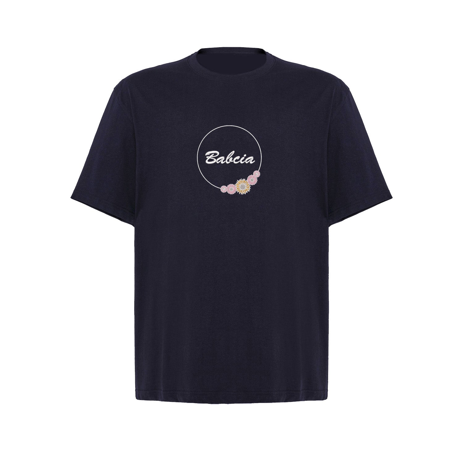 Babcia - koszulka z haftem w kwiatowym stylu dla Babci Haft z radości - nadruki i haft na odzieży Warszawa