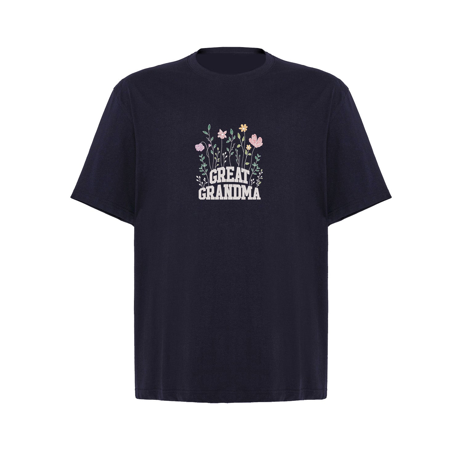 Koszulka Great Grandma – kwiatowy haft, idealny prezent dla prababci Haft z radości - nadruki i haft na odzieży Warszawa