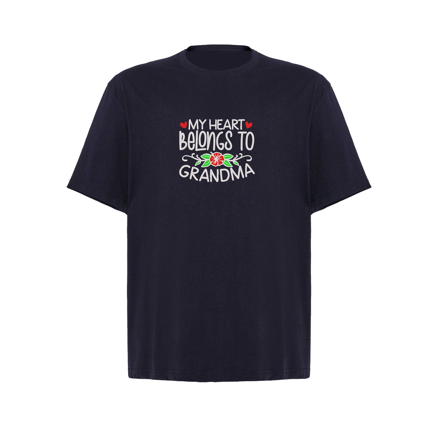 Koszulka My Heart Belongs to Grandma – haftowany prezent dla Babci Haft z radości - nadruki i haft na odzieży Warszawa