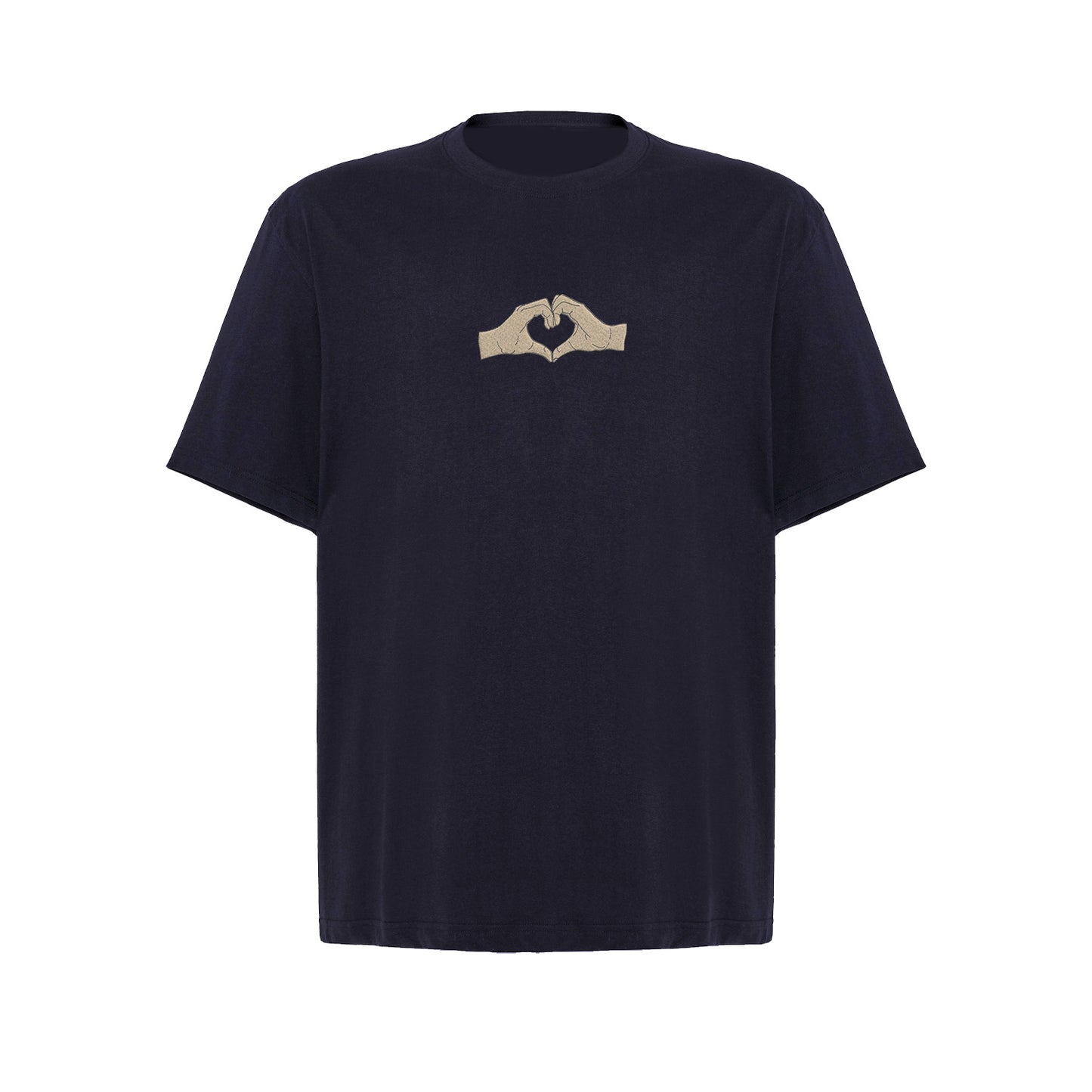 Koszulka z Haftem „Serce z dłoni” – symbol bliskości Haft z radości - nadruki i haft na odzieży Warszawa