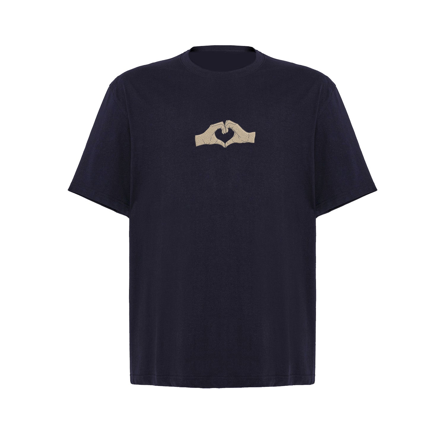 Koszulka z Haftem „Serce z dłoni” – symbol bliskości Haft z radości - nadruki i haft na odzieży Warszawa